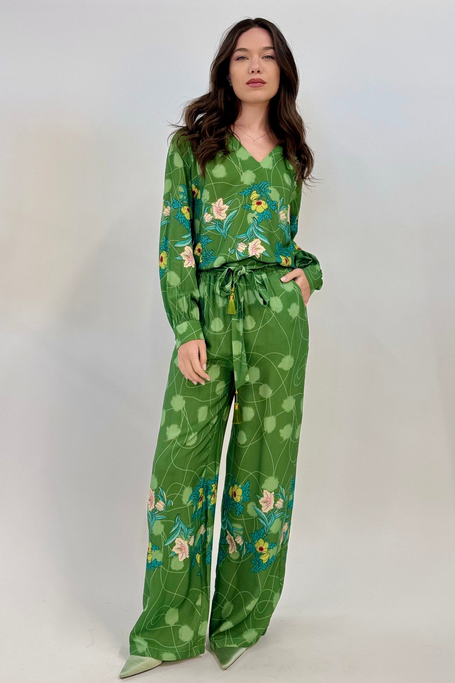 Pantalone Viscosa Fantasia Floreale