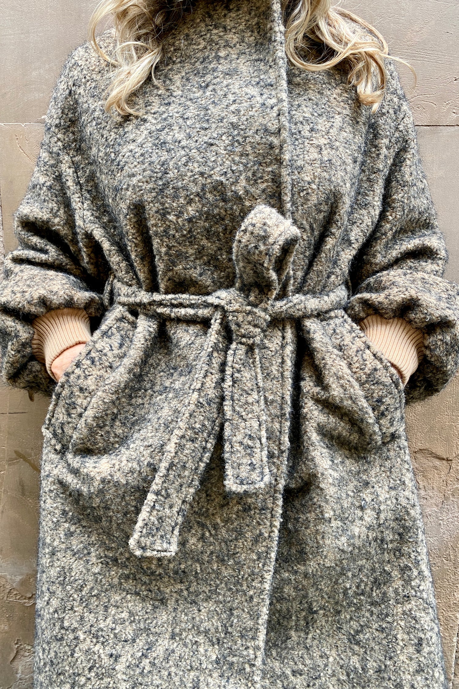 Cappotto Bouclé con Polsini