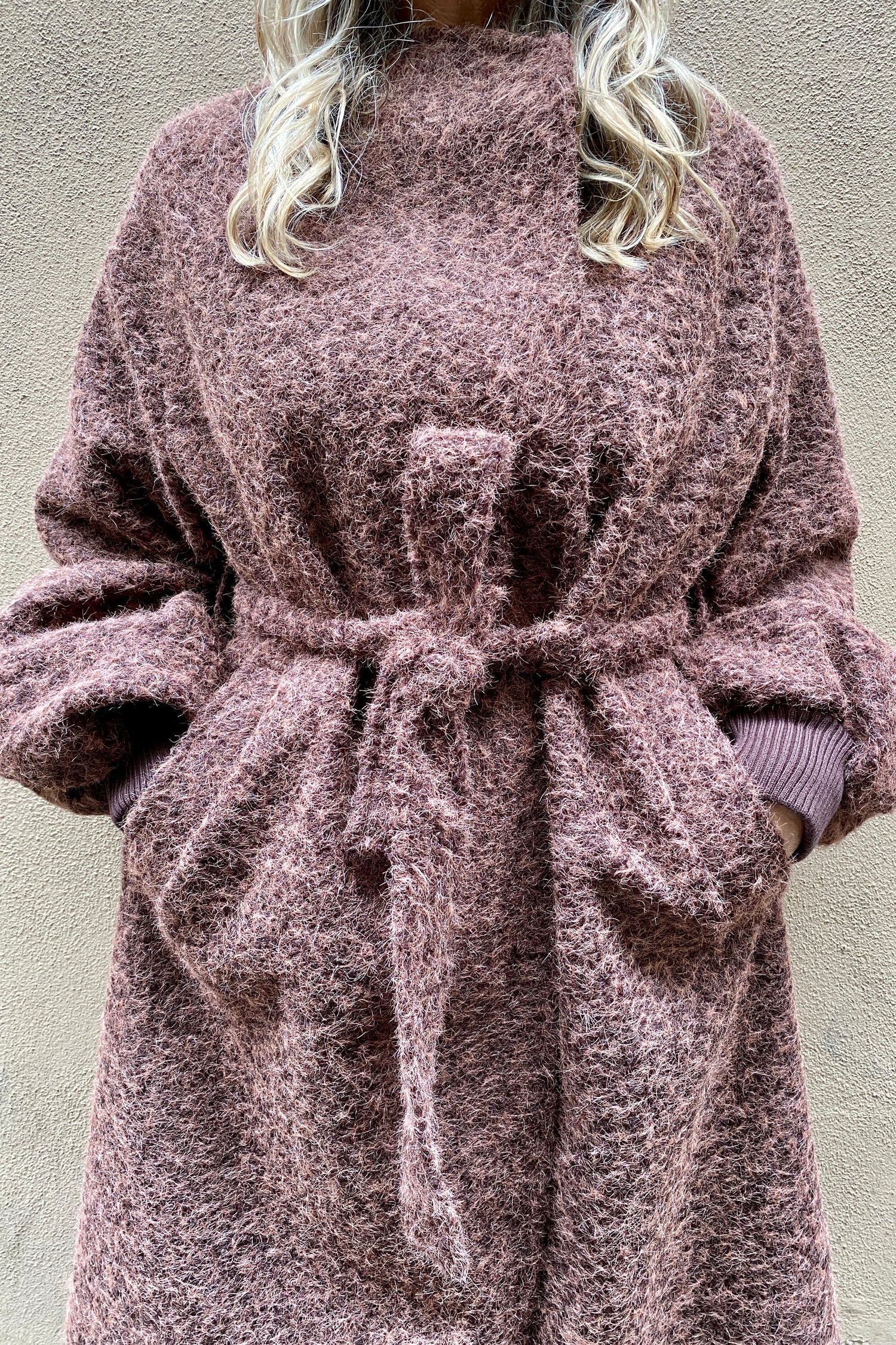 Cappotto Bouclé con Polsini
