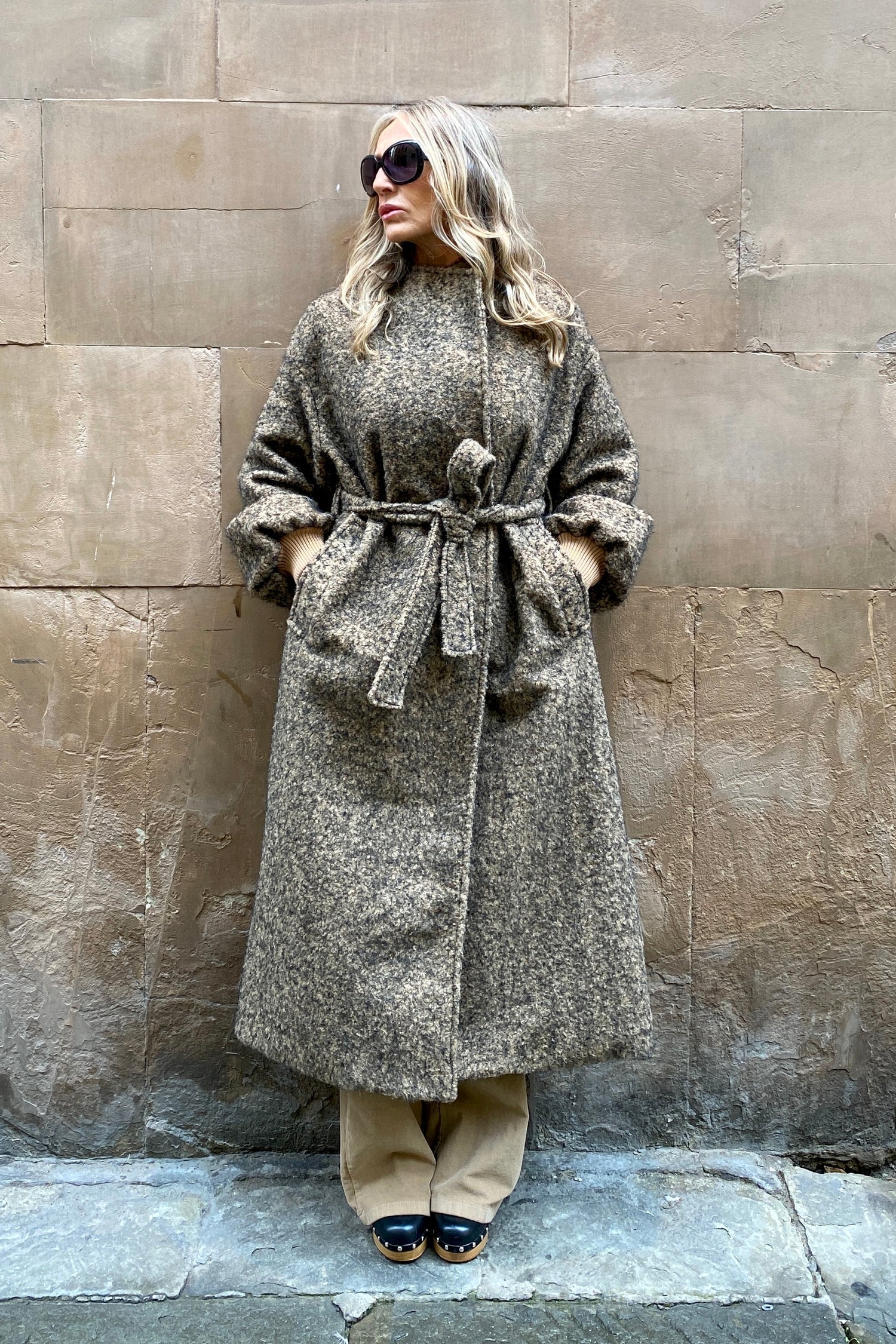 Cappotto Bouclé con Polsini