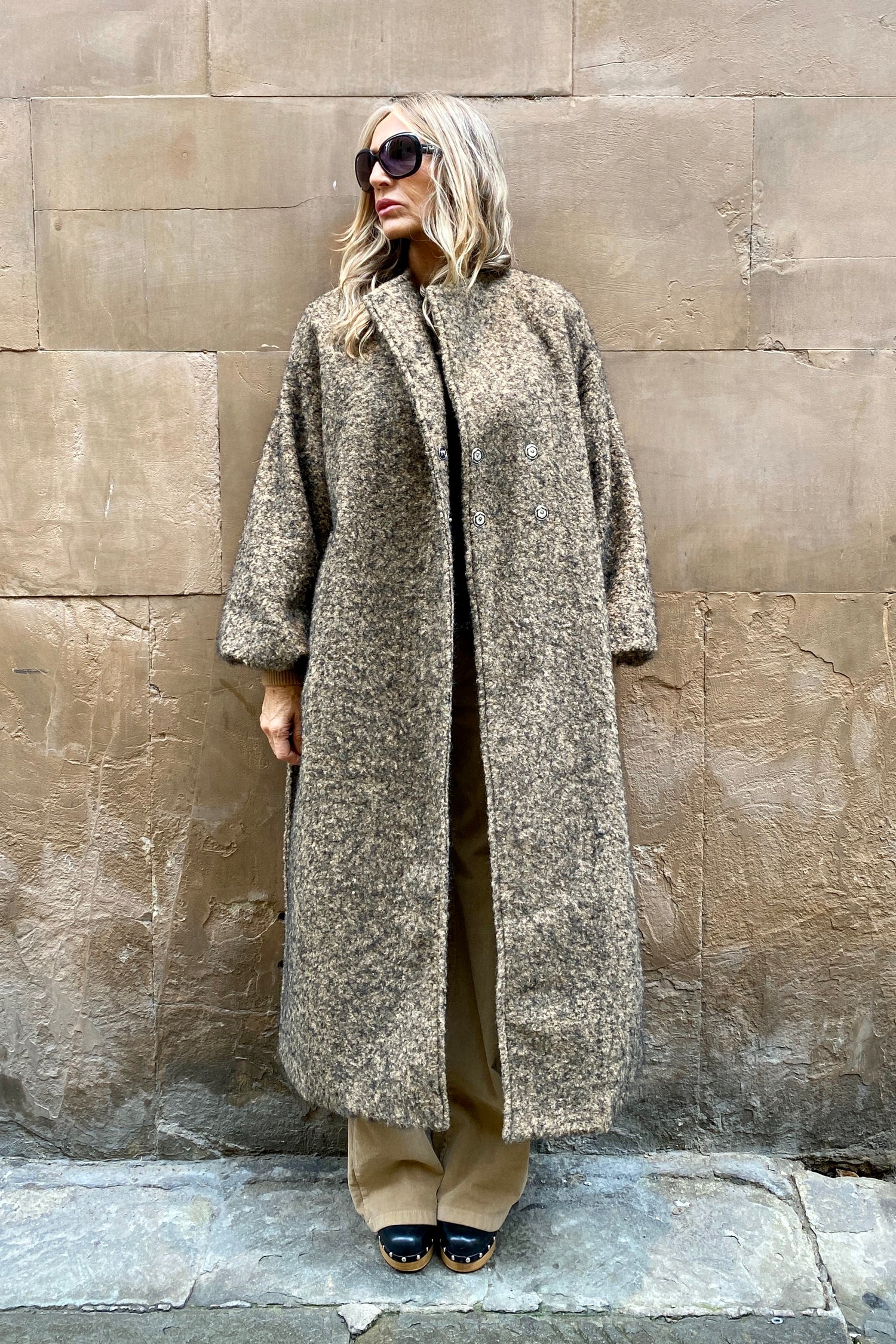 Cappotto Bouclé con Polsini