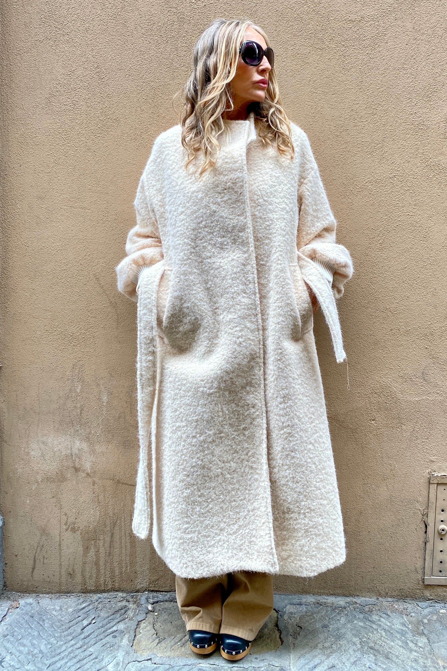 Cappotto Bouclé con Polsini