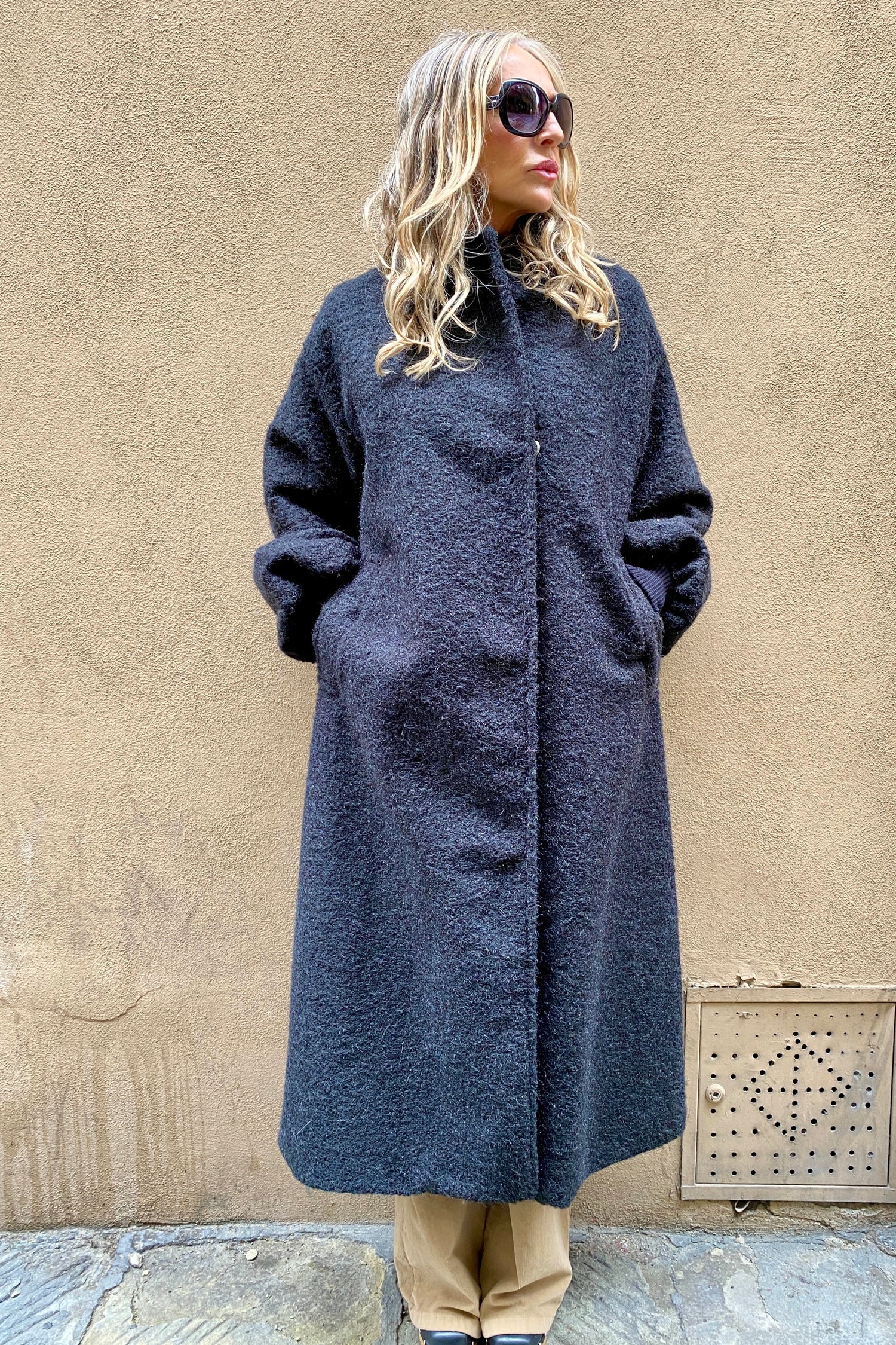 Cappotto Bouclé con Polsini