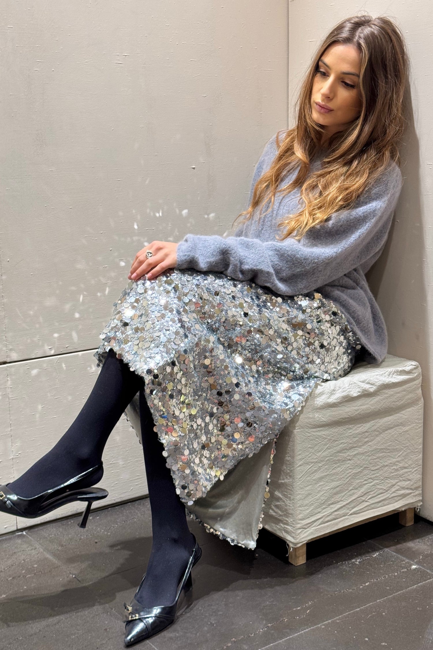 Gonna Longuette Paillettes