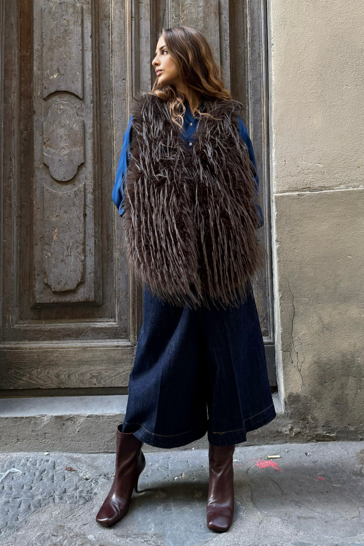 Gilet Eco Pelliccia Piumato