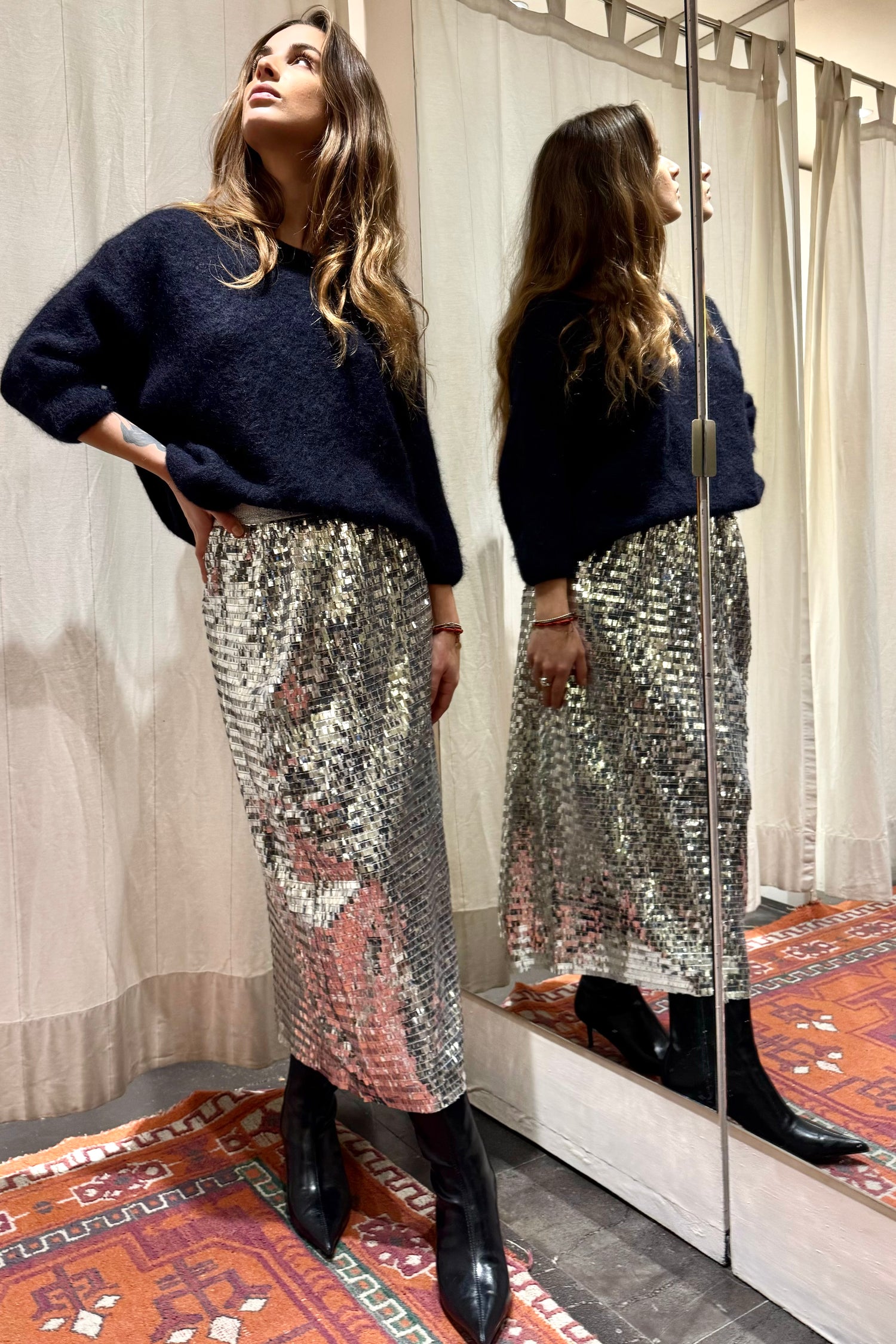 Gonna Paillettes Quadrate
