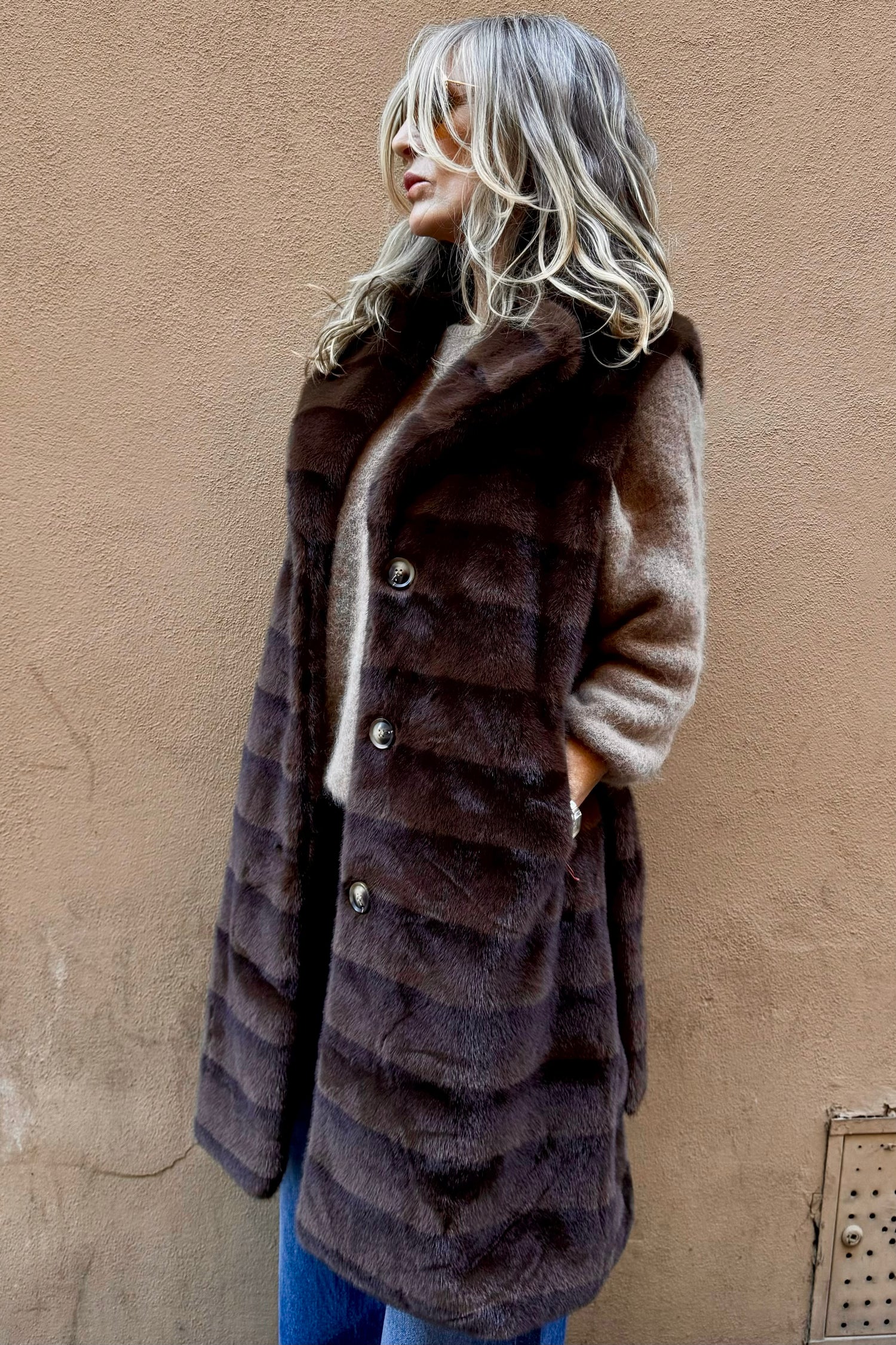 Gilet Lungo Eco Visone