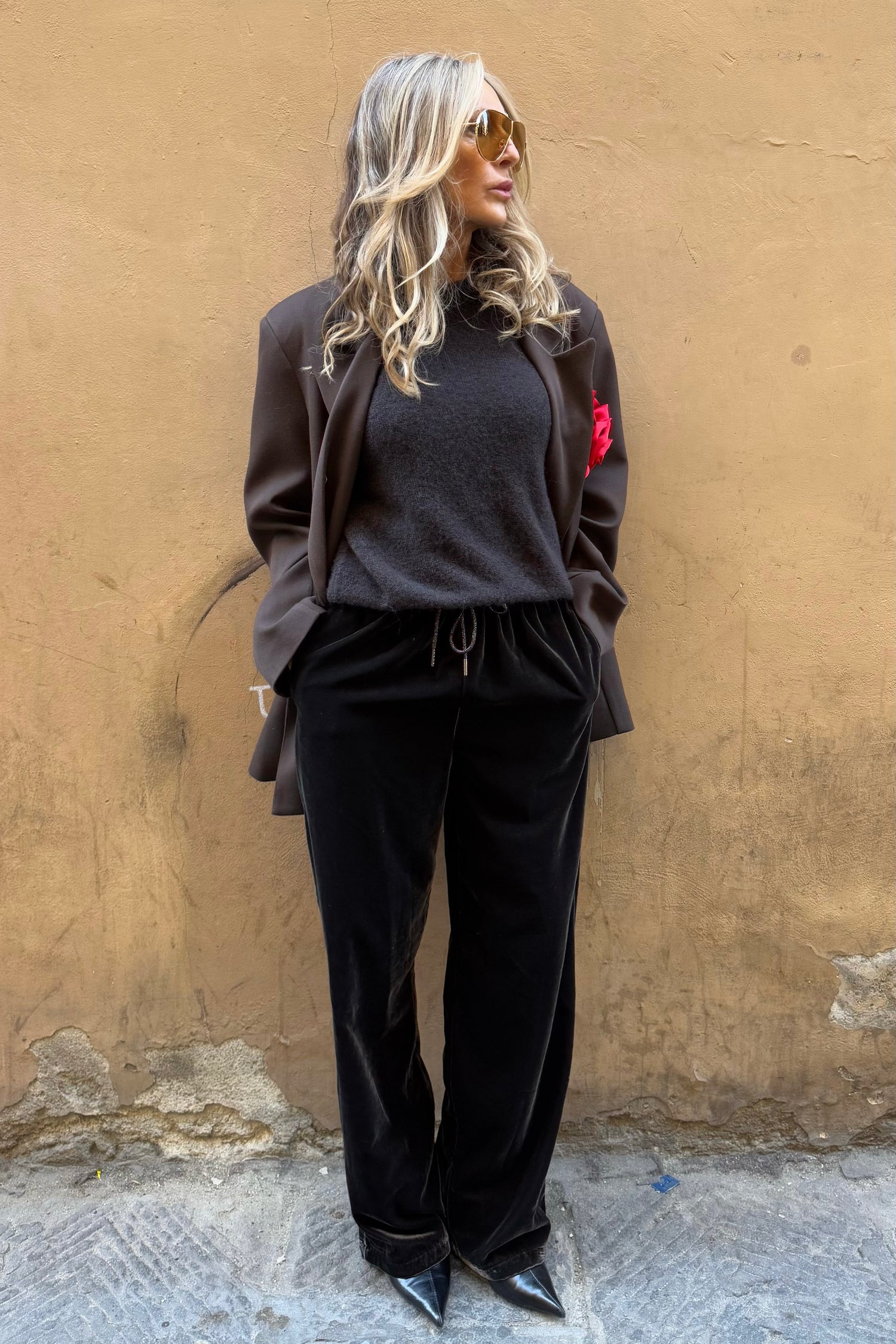Pantalone Coulisse Velluto Liscio