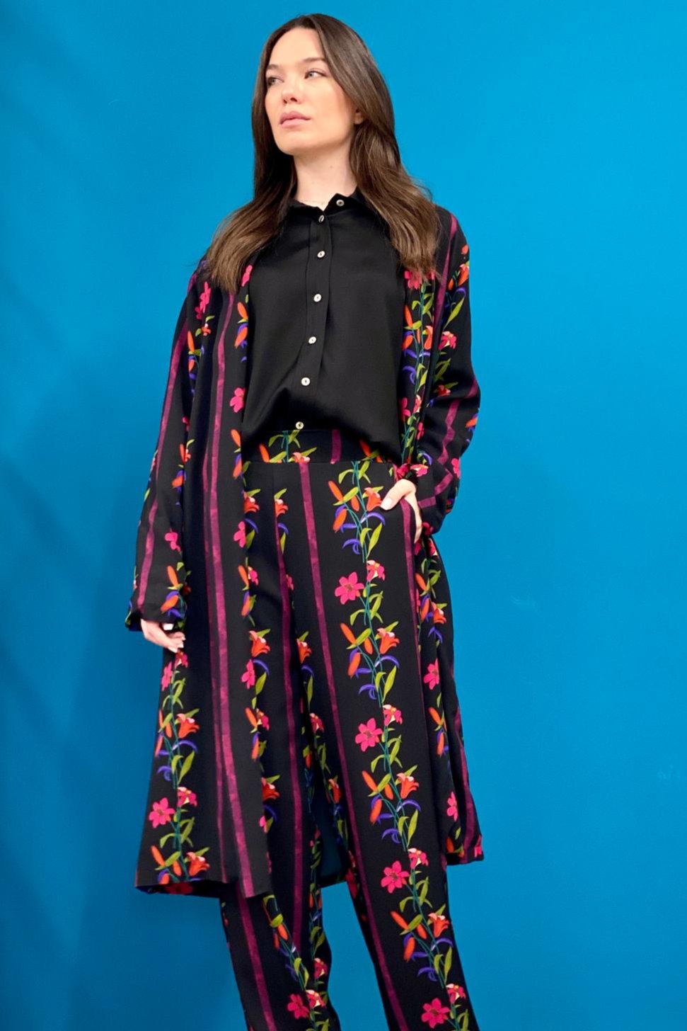 Pantalone Floreale Black