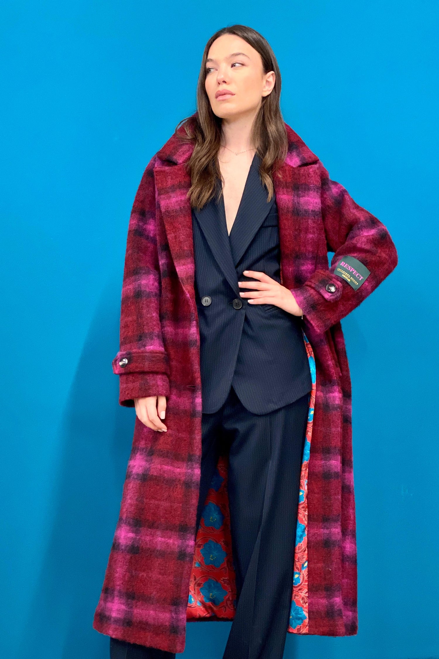 Cappotto Tartan Fragola