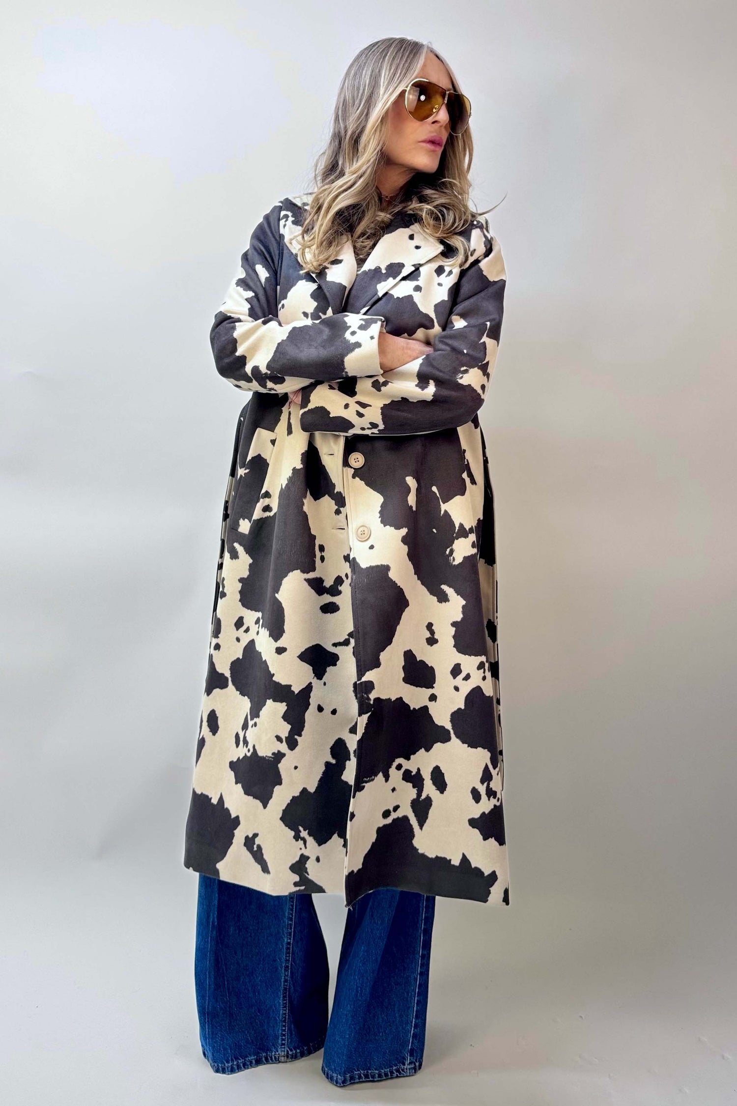 Trench Ecocamoscio Animalier