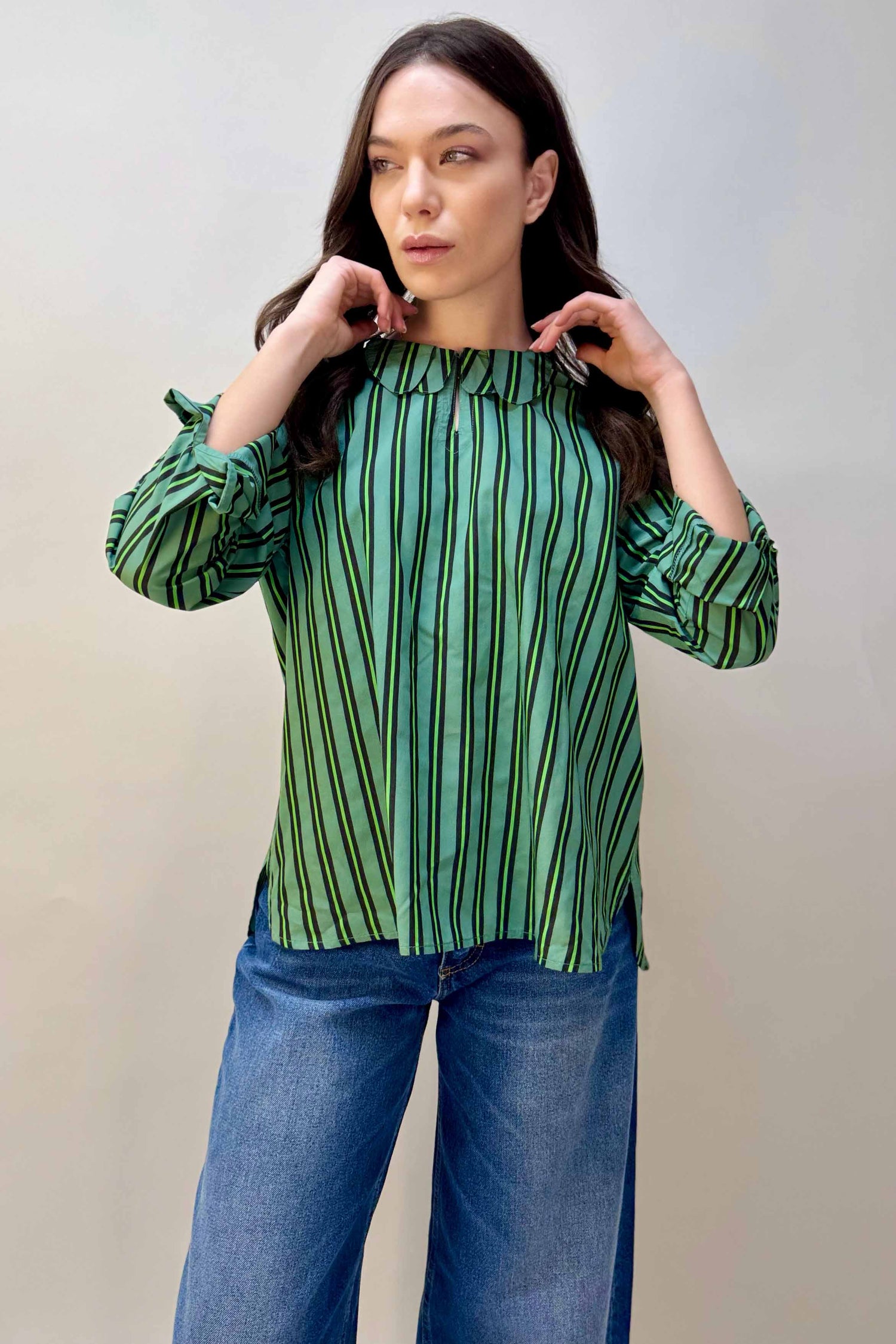 Camicia Righe Verdi