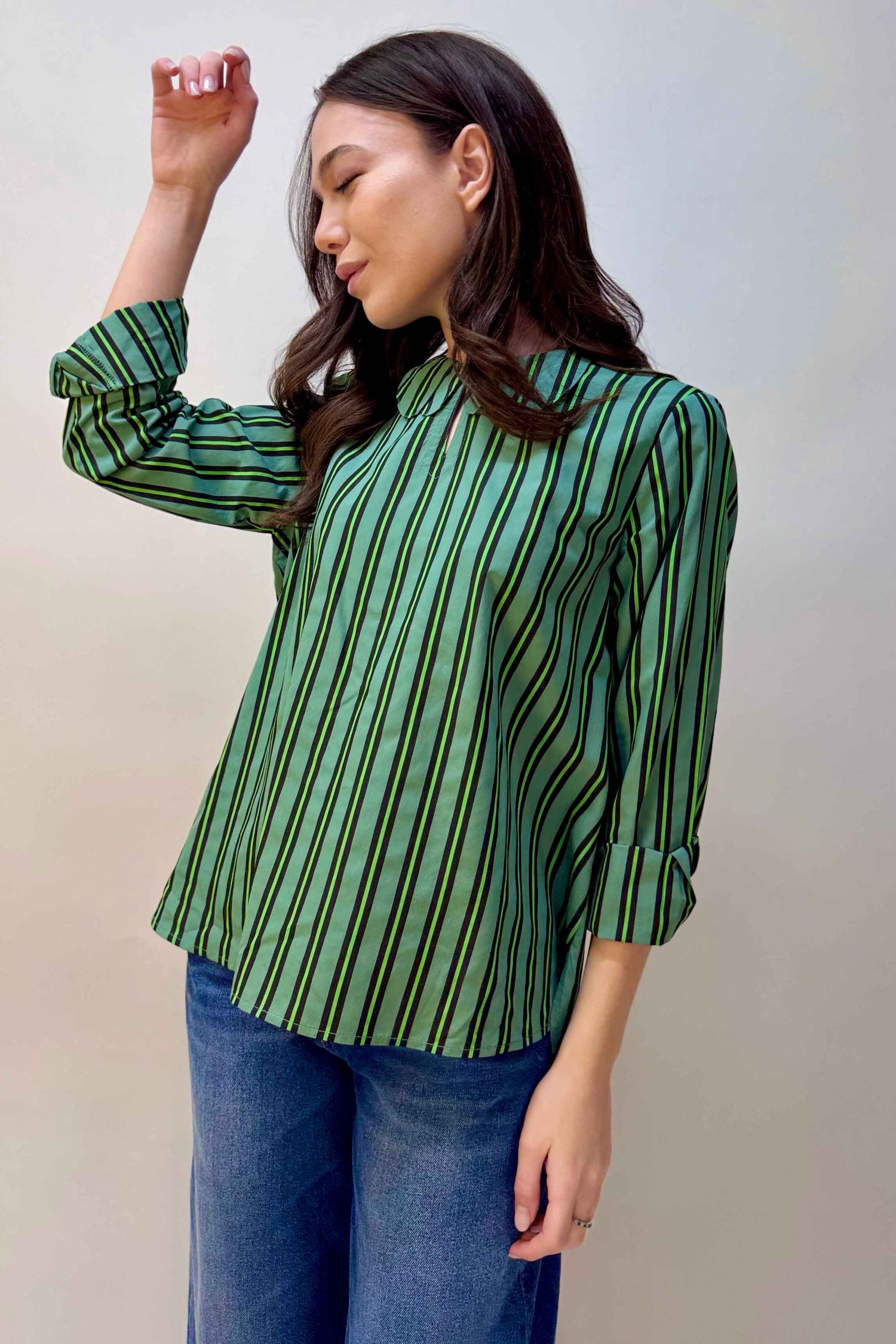 Camicia Righe Verdi