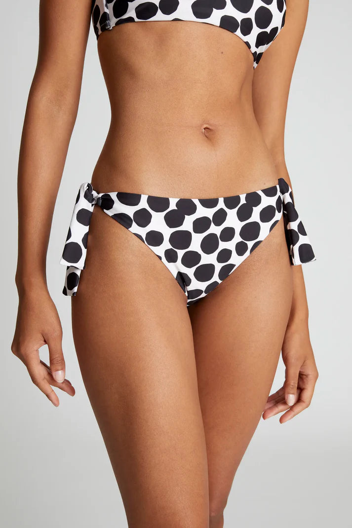 Slip bikini con lacci e stampa terrazzo