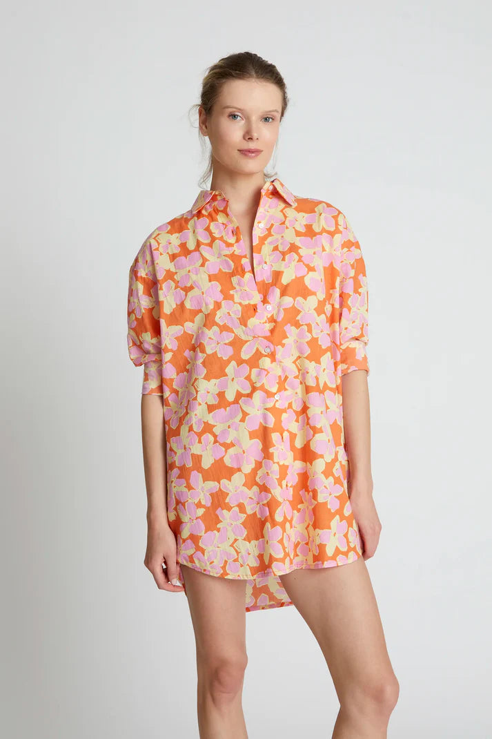 Camicia oversize stampata Rubra Orange