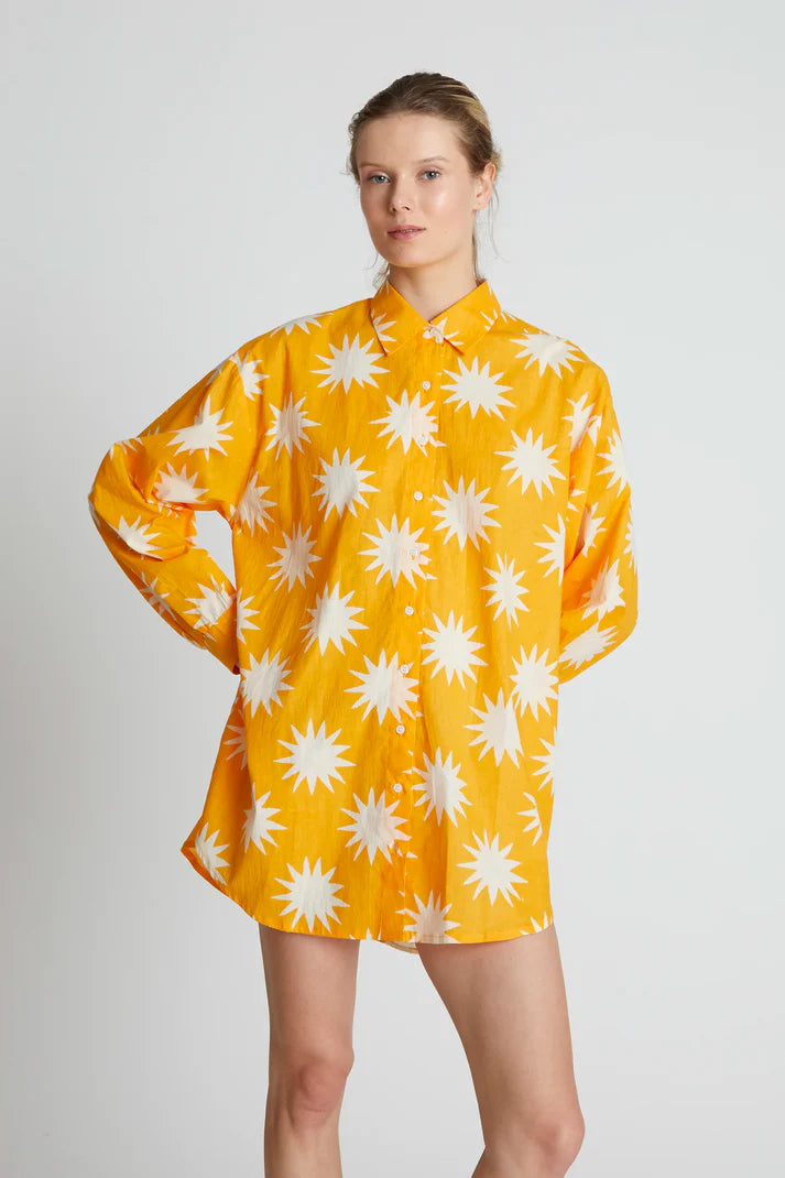 Camicia oversize con stampa Big Sun