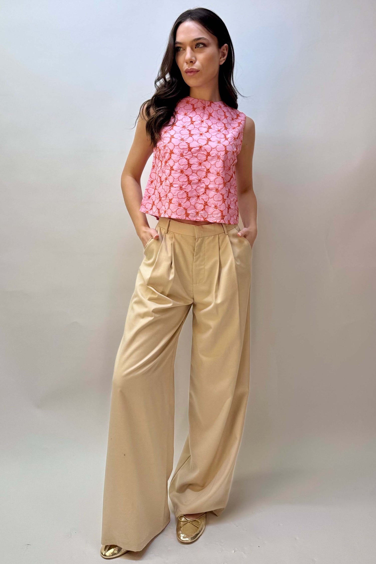 Pantalone Palazzo con Pinces