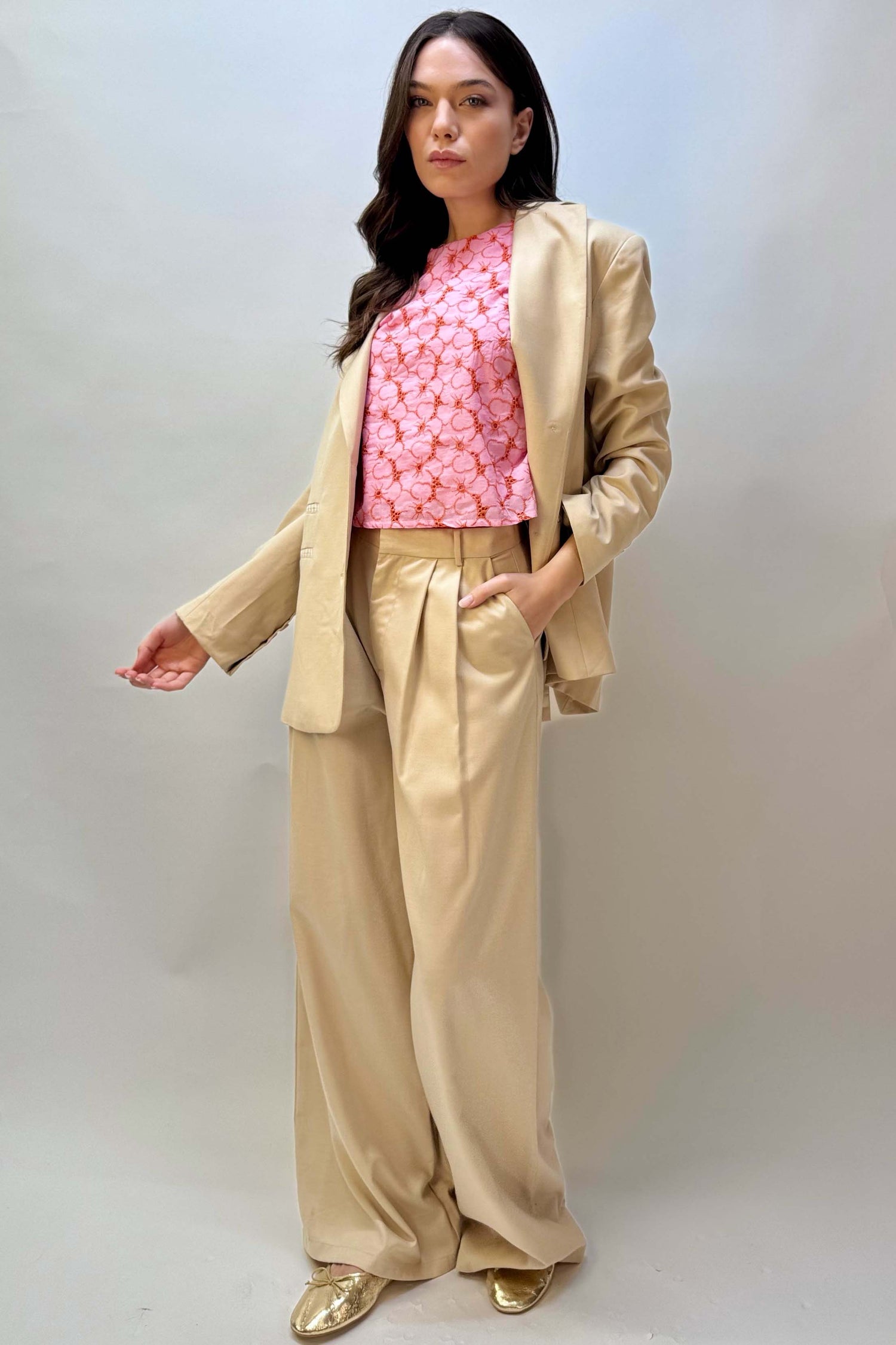 Pantalone Palazzo con Pinces