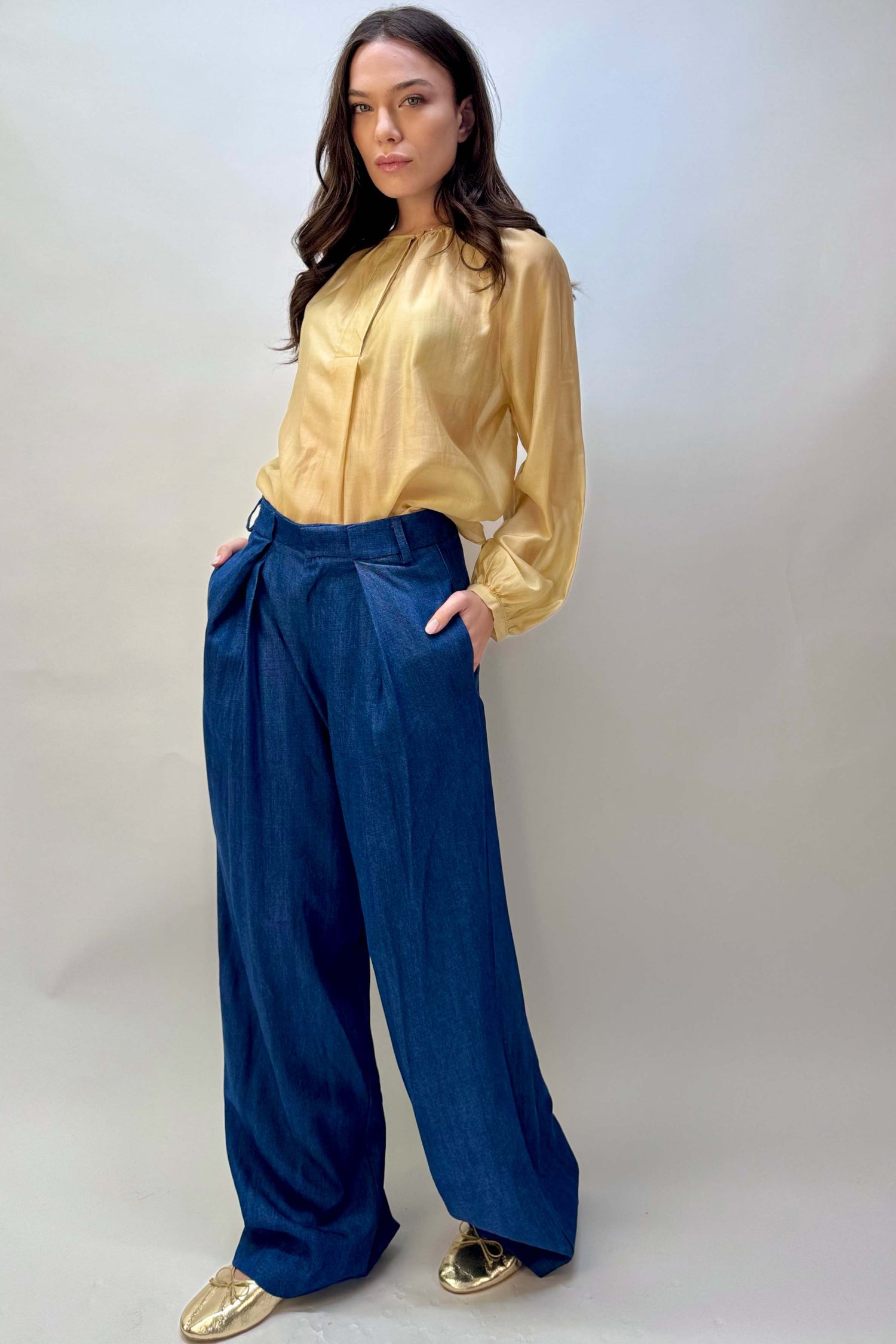 Pantalone Palazzo Denim