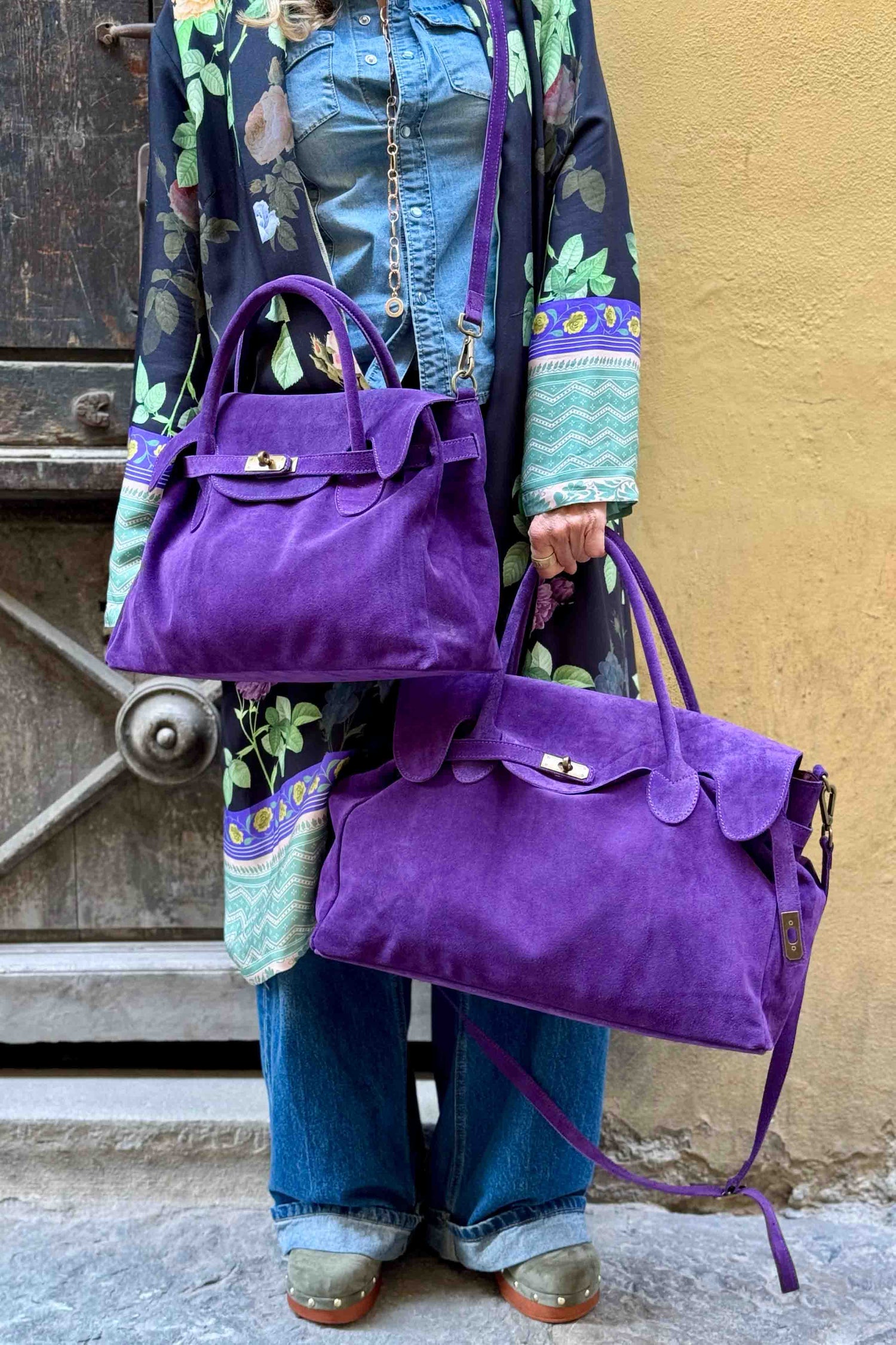 Borsa Kelly Grande Camoscio