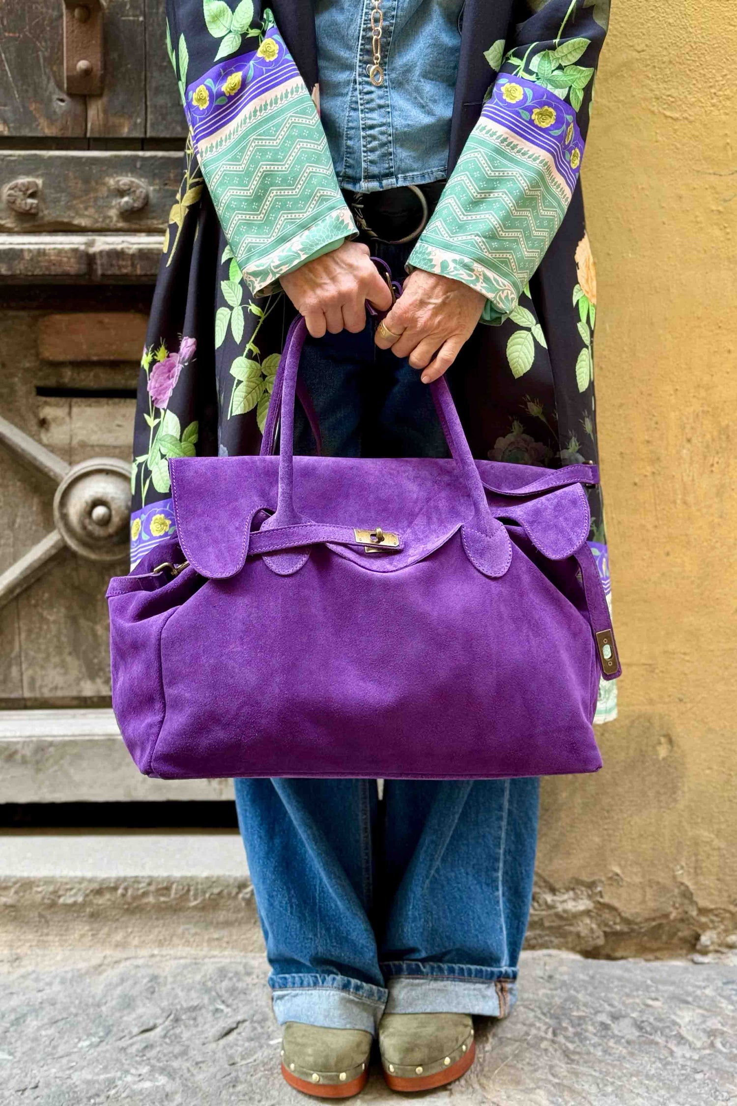 Borsa Kelly Grande Camoscio