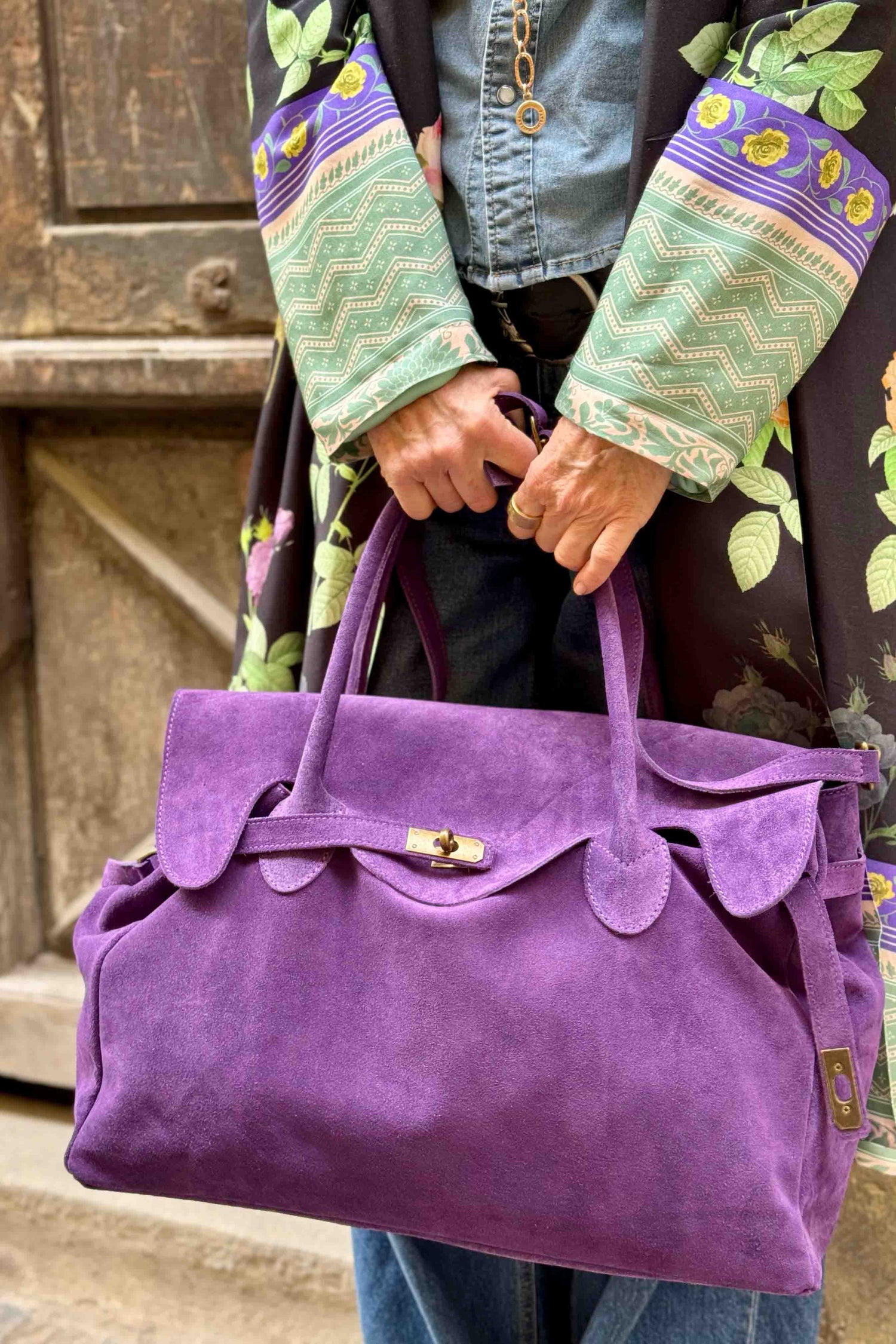 Borsa Kelly Grande Camoscio