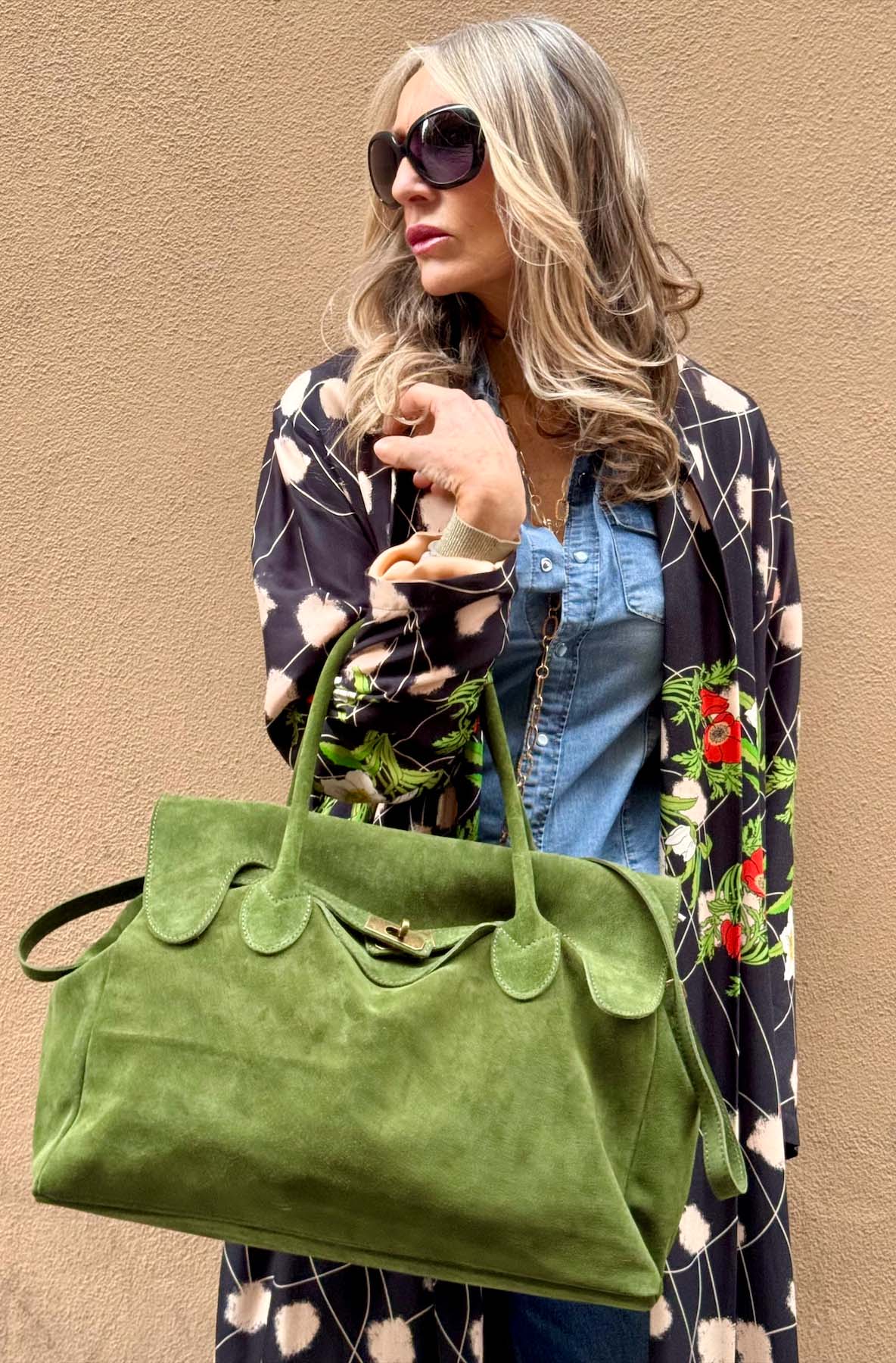 Borsa Kelly Grande Camoscio