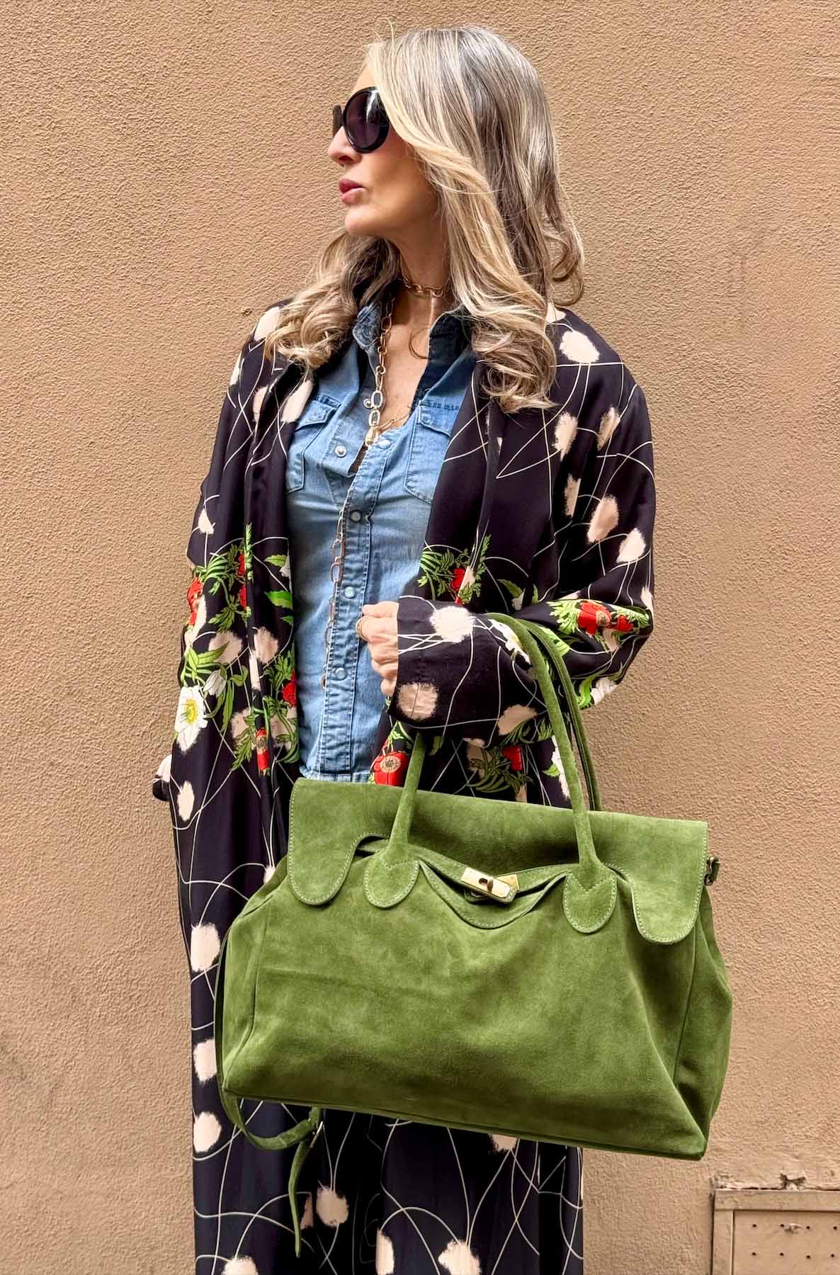 Borsa Kelly Grande Camoscio