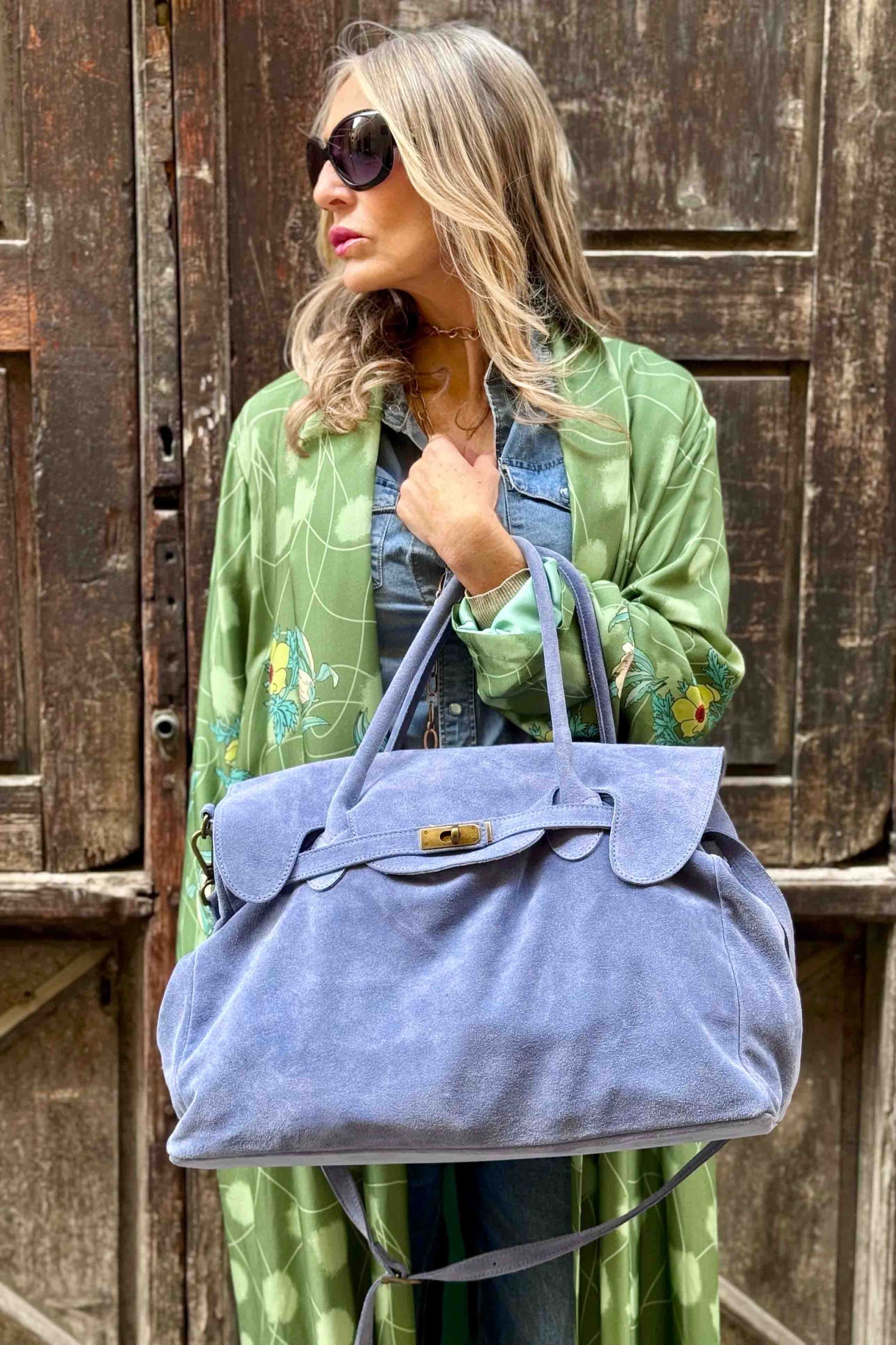 Borsa Kelly Grande Camoscio