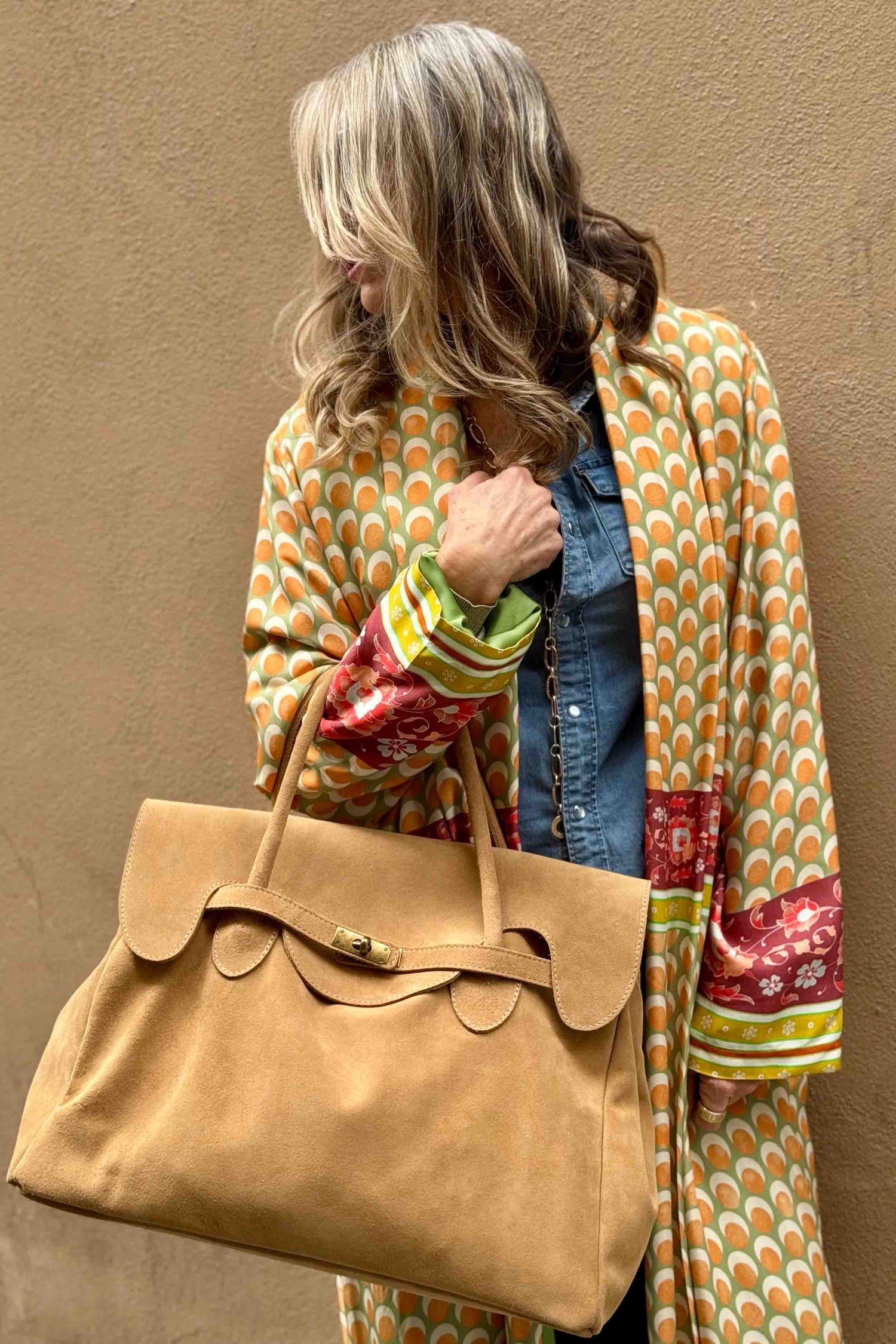 Borsa Kelly Grande Camoscio