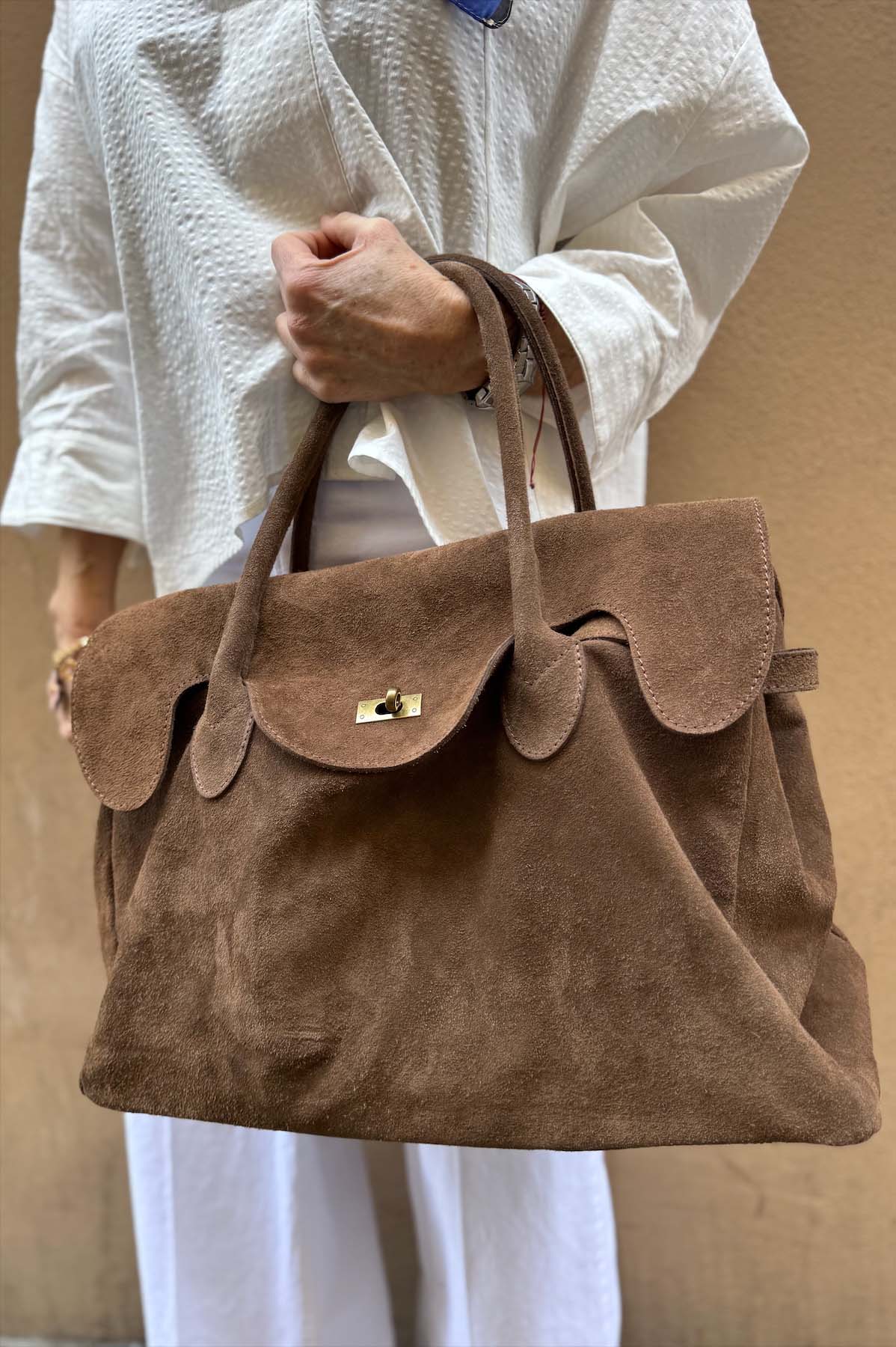 Borsa Kelly Grande Camoscio