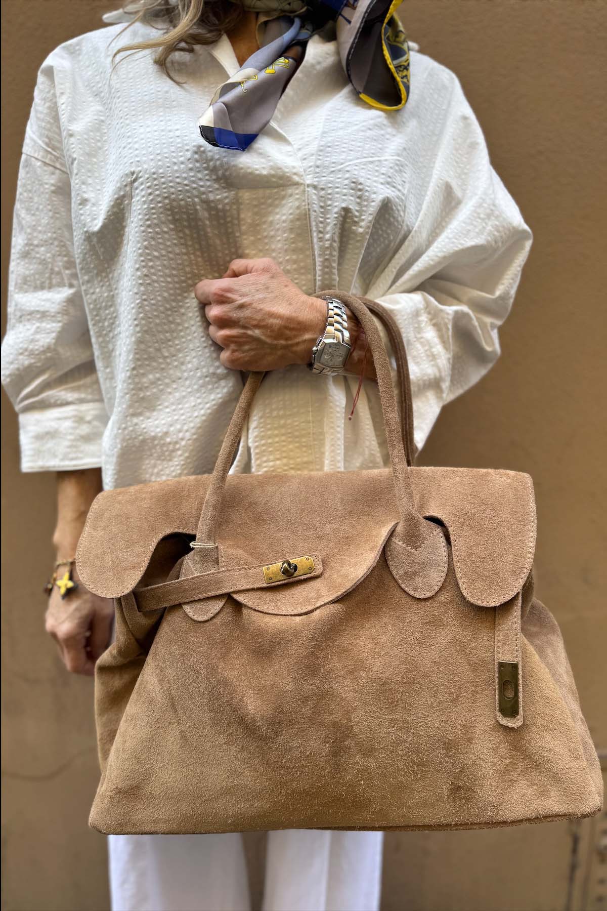 Borsa Kelly Grande Camoscio