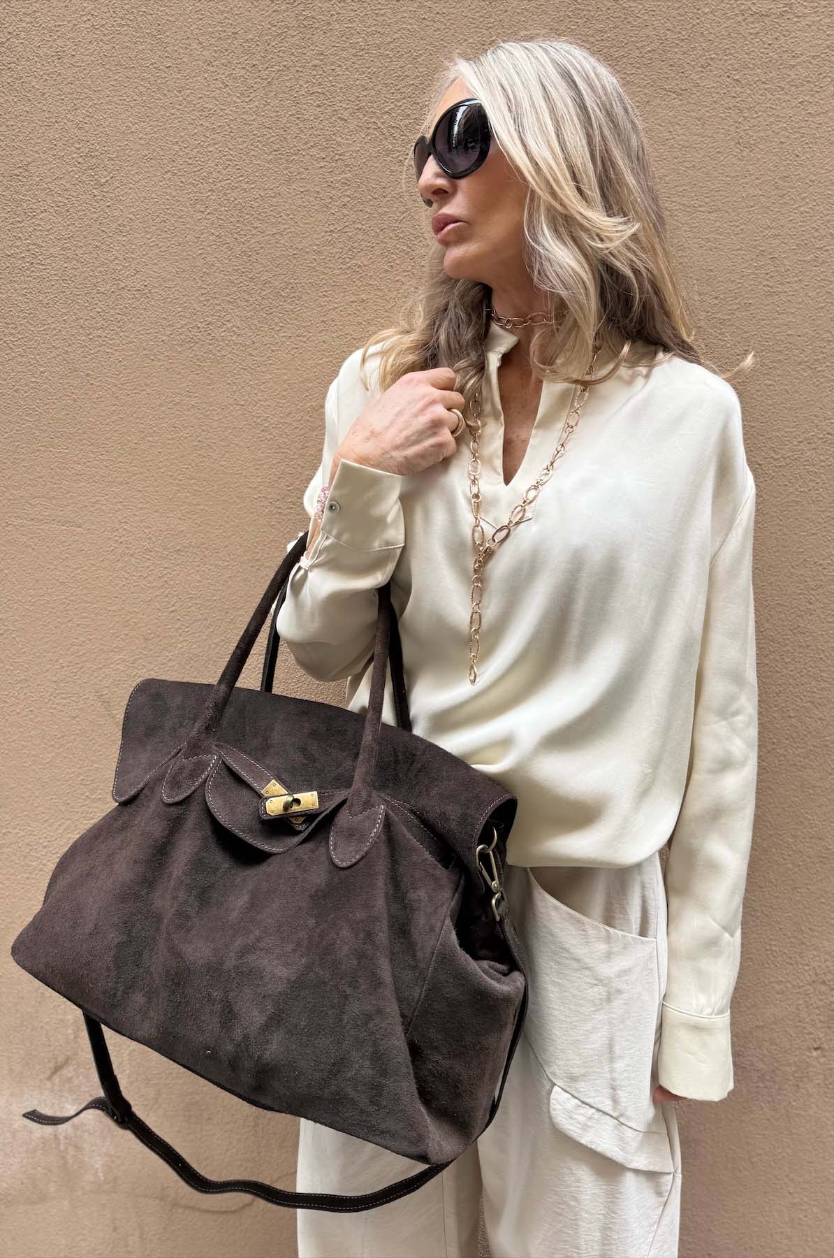 Borsa Kelly Grande Camoscio