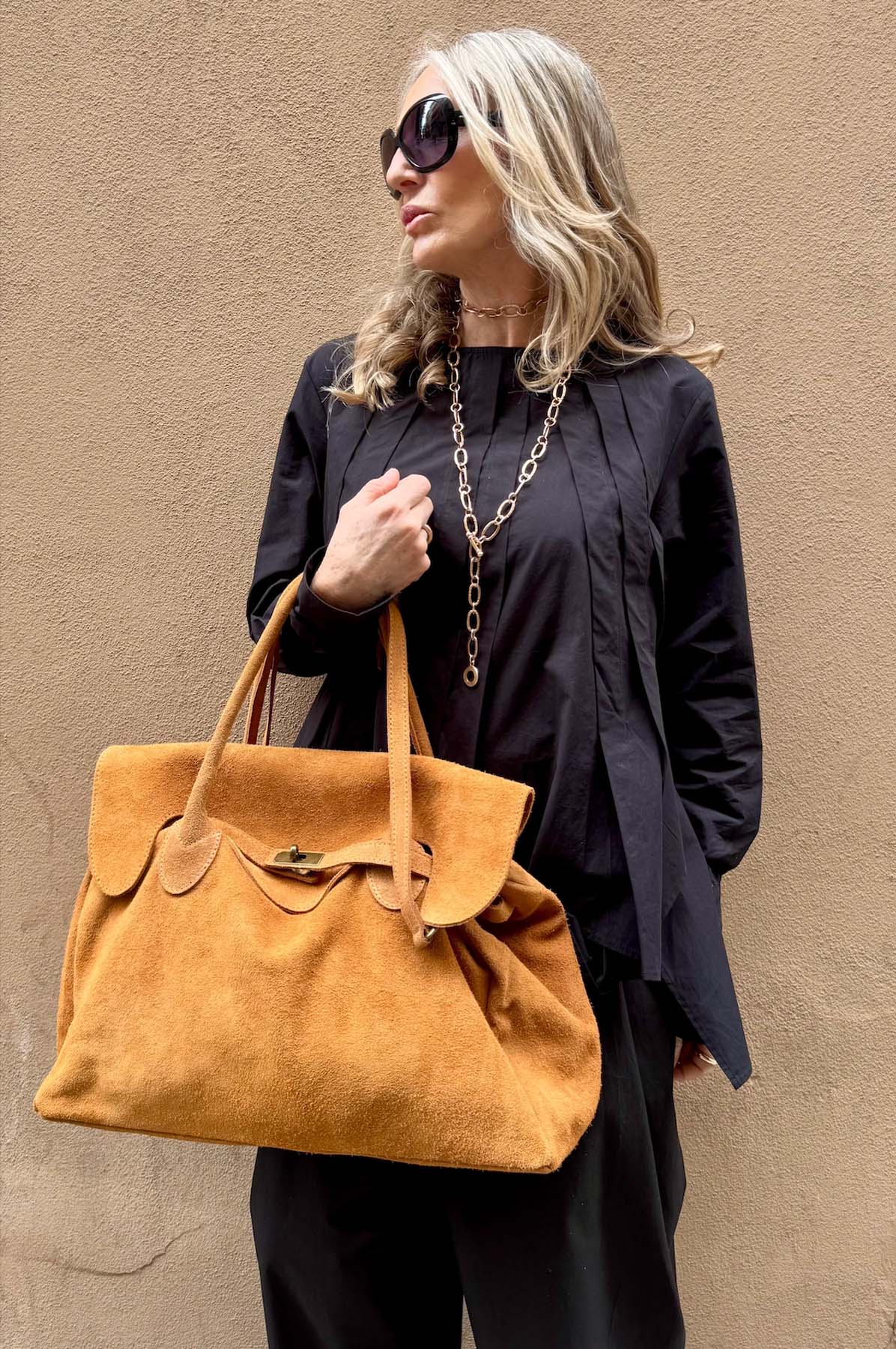 Borsa Kelly Grande Camoscio