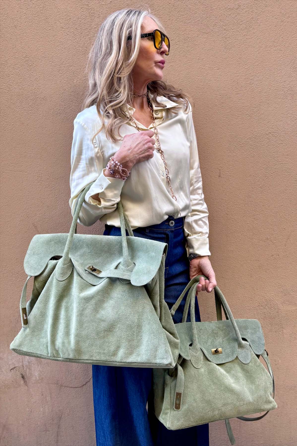 Borsa Kelly Grande Camoscio