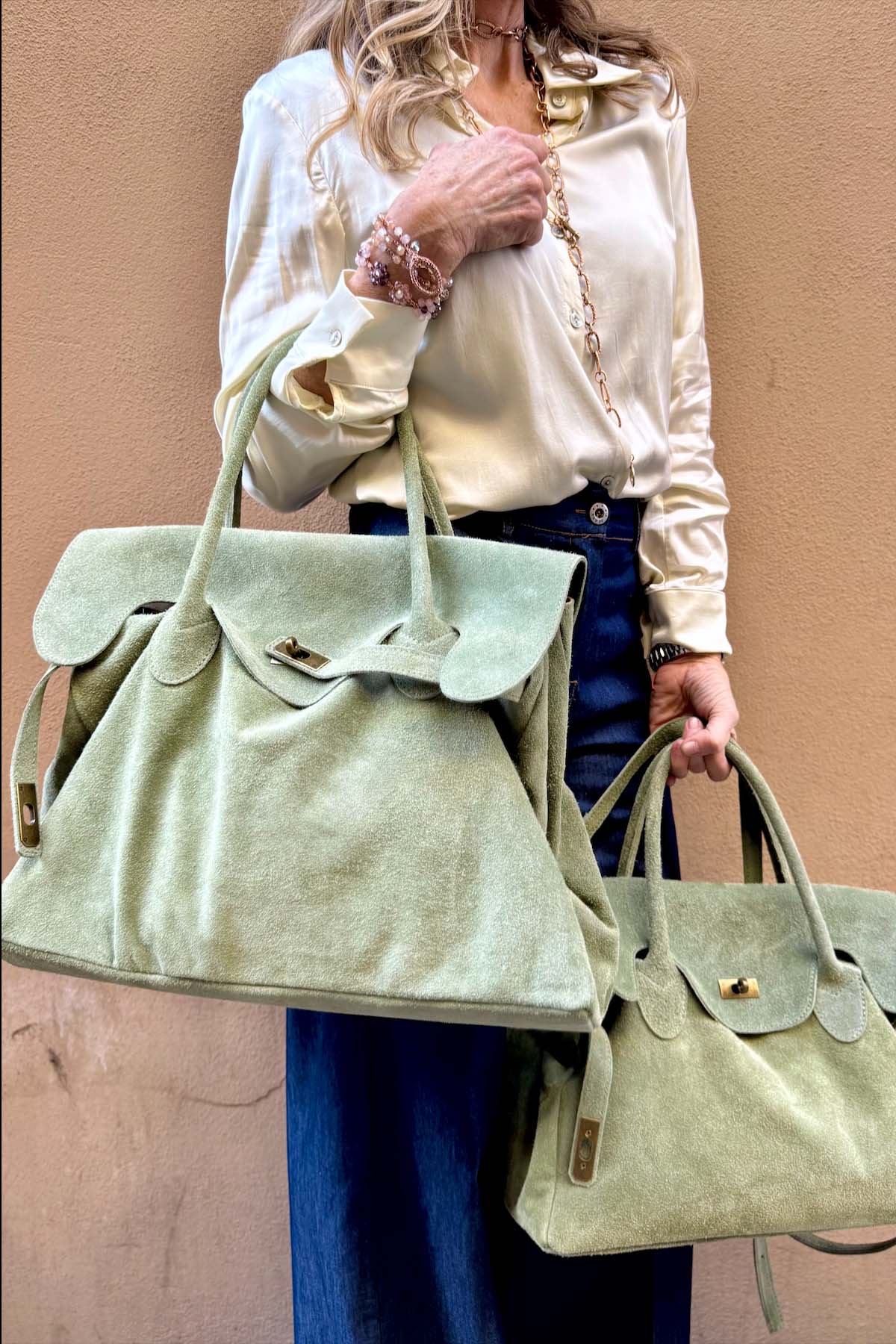 Borsa Kelly Grande Camoscio