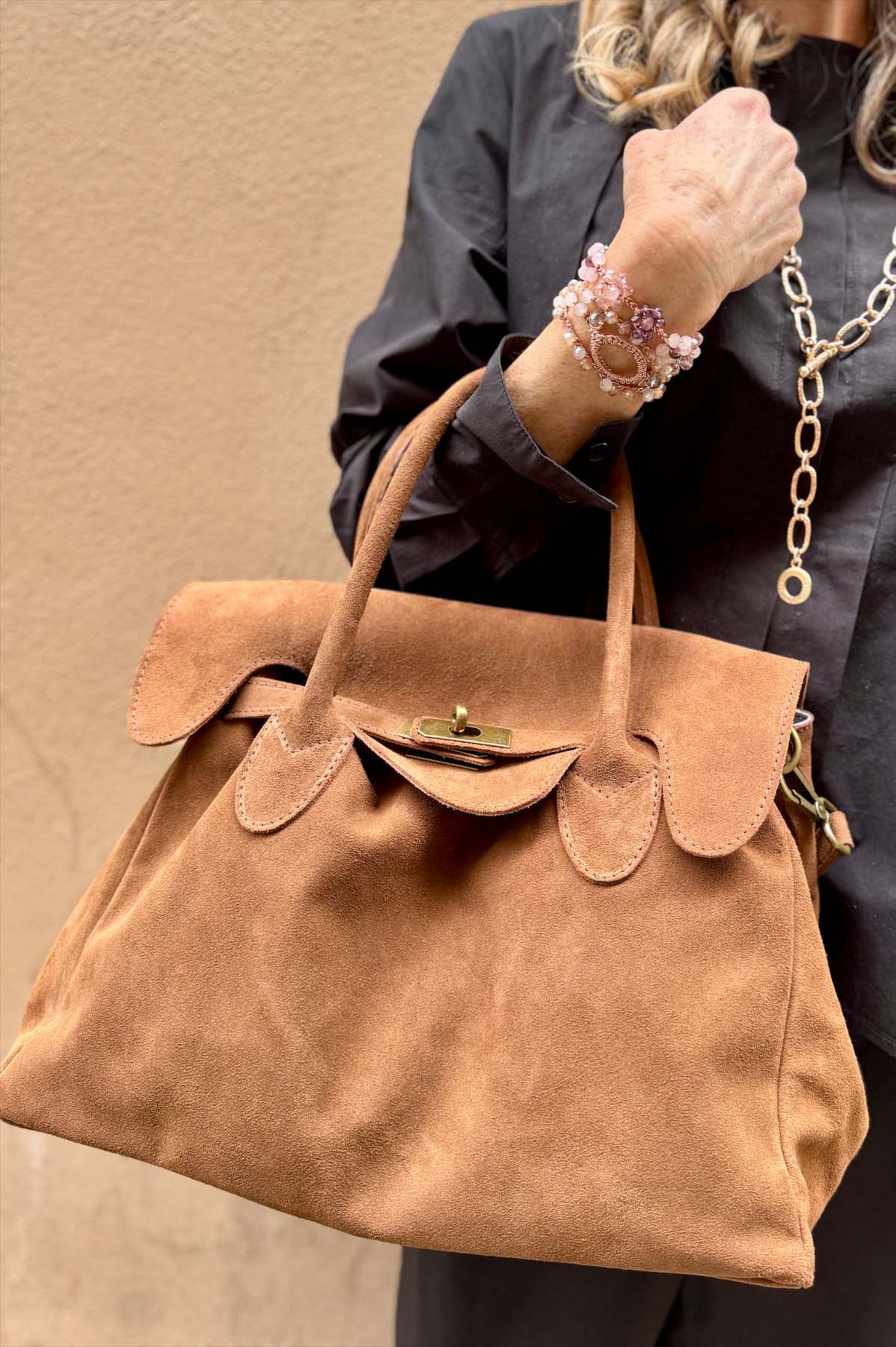 Borsa Kelly Grande Camoscio