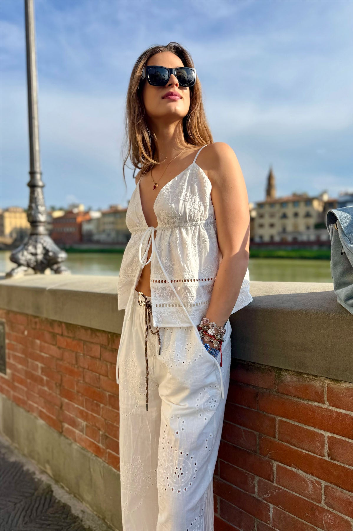 Top Bianco Coulisse