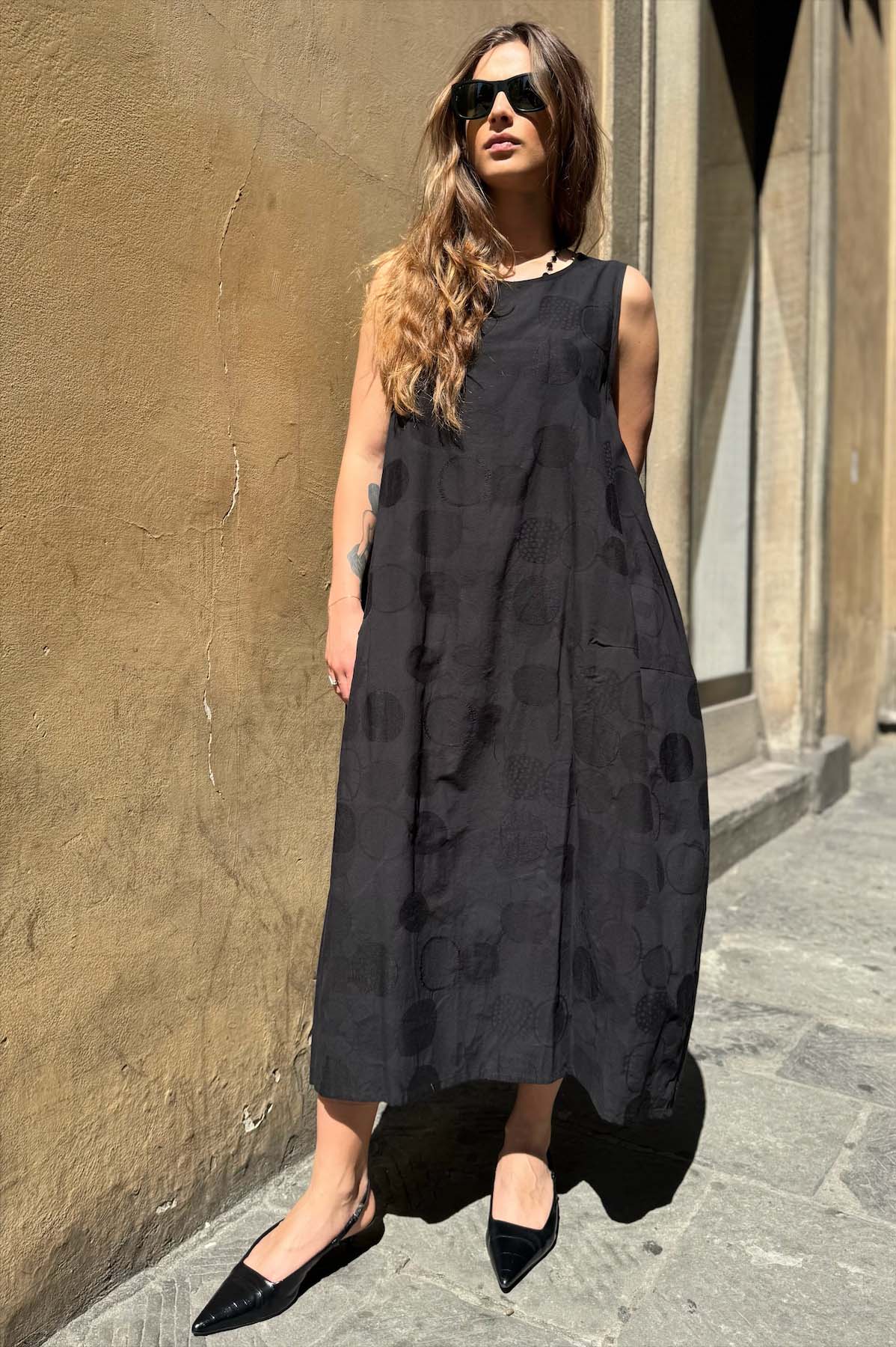 Abito Lungo Tessuto Operato