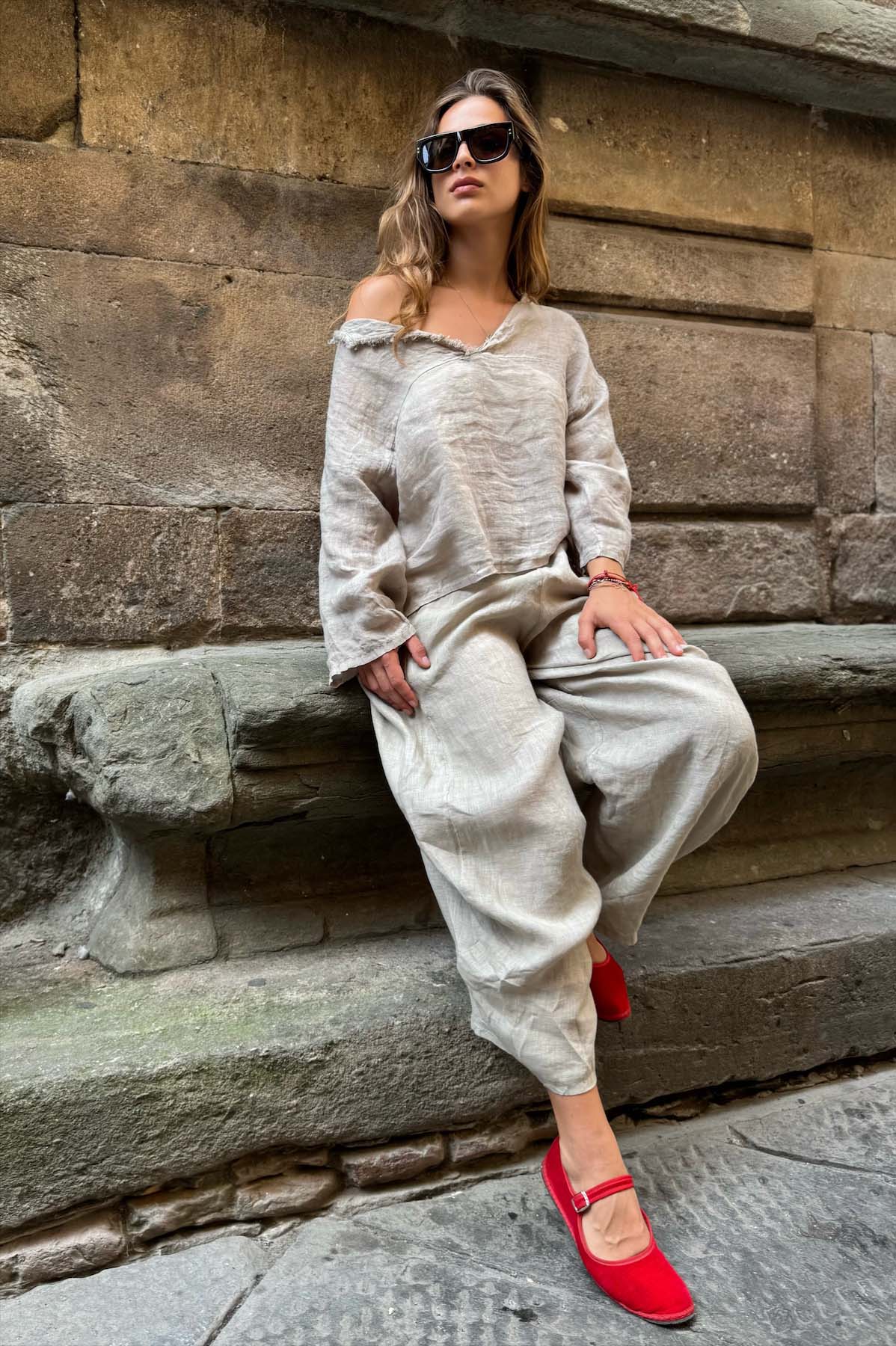 Pantalone Gaucho Lino