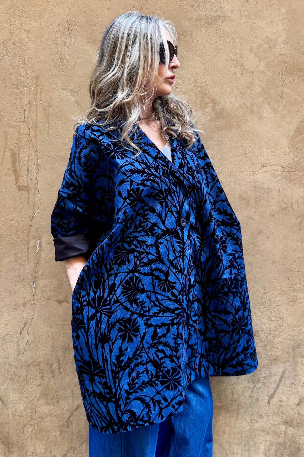 Giacca Kimono Denim Devoré