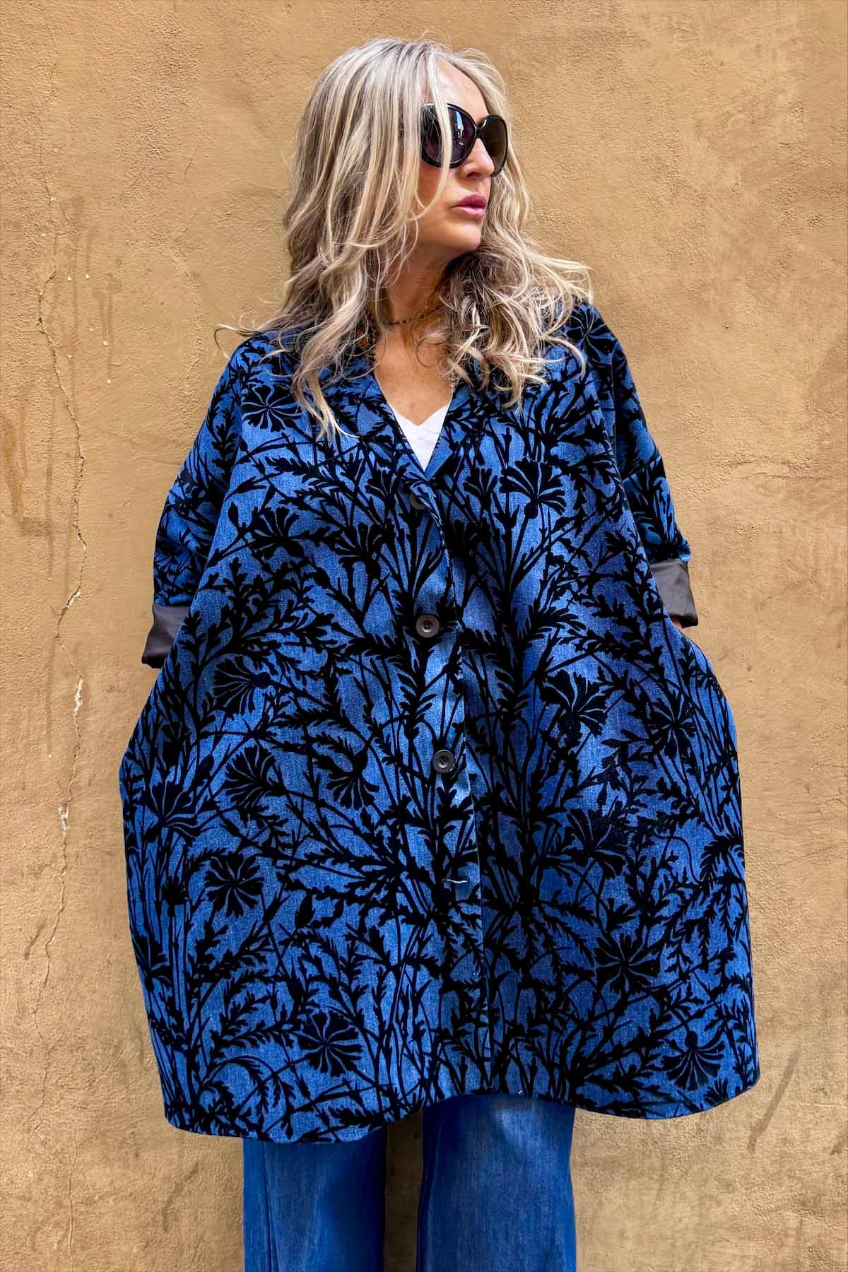 Giacca Kimono Denim Devoré
