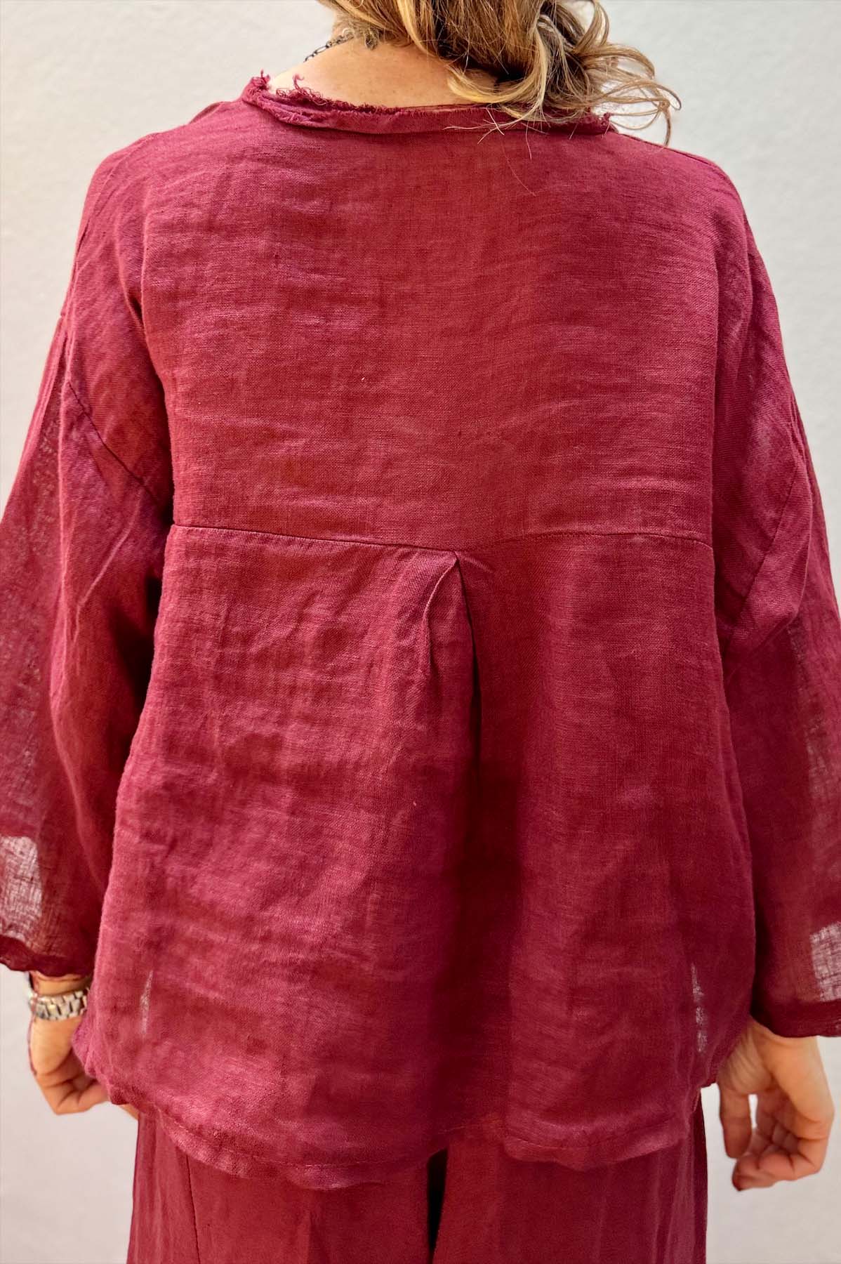 Blusa Lino Sfrangiata