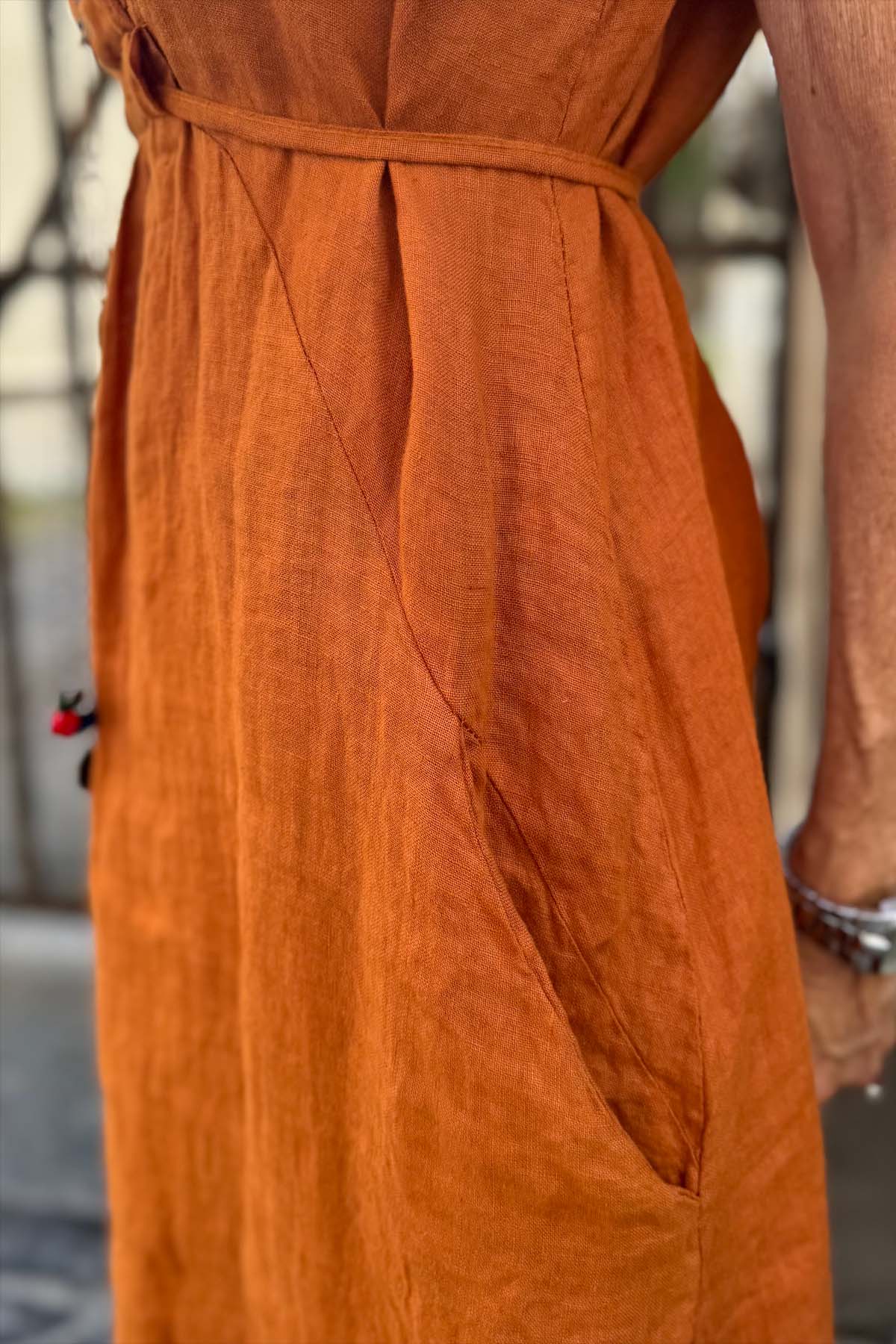 Abito Midi Lino Smanicato