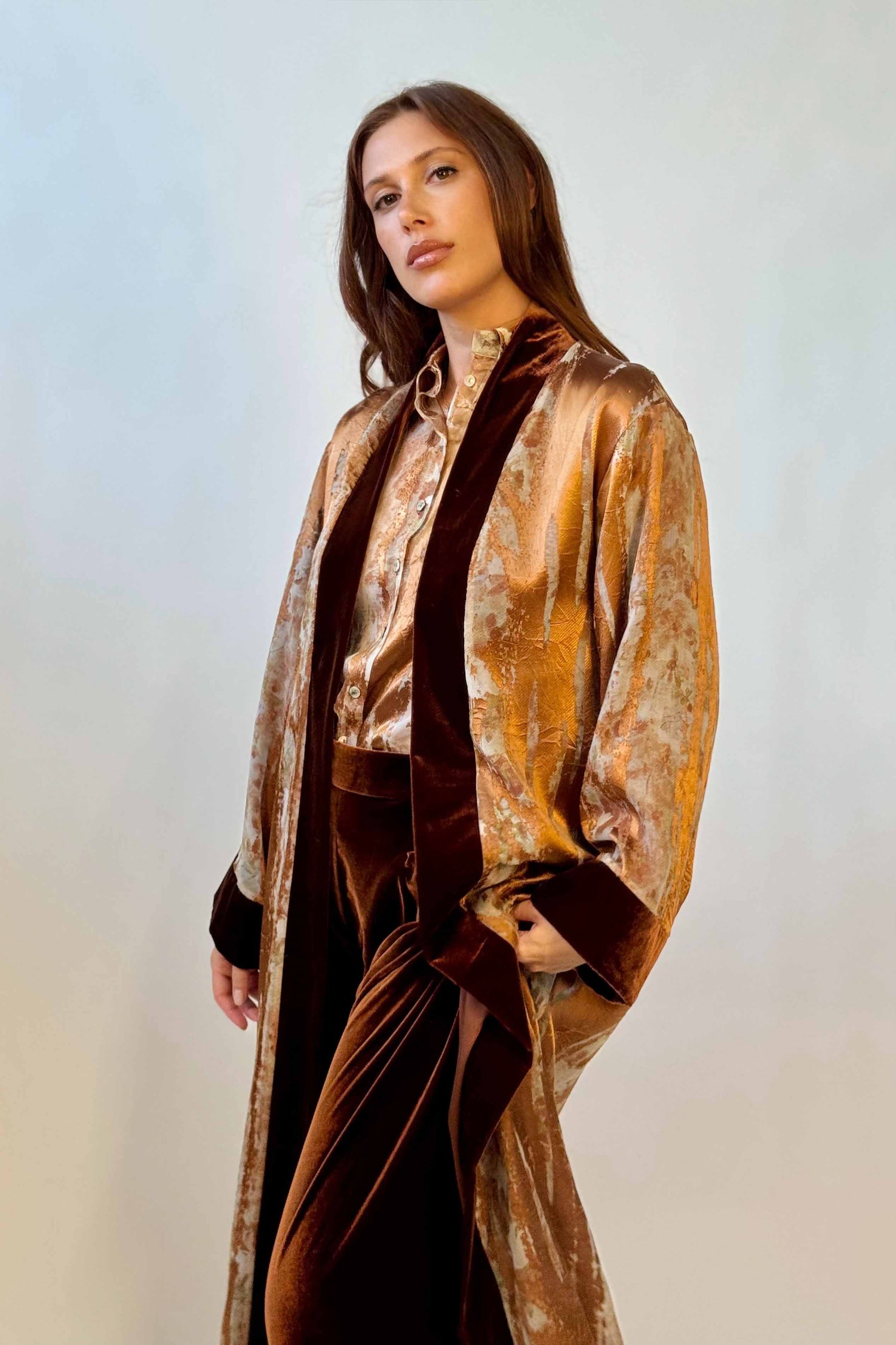 Kimono Extra Lungo Velluto Devoré