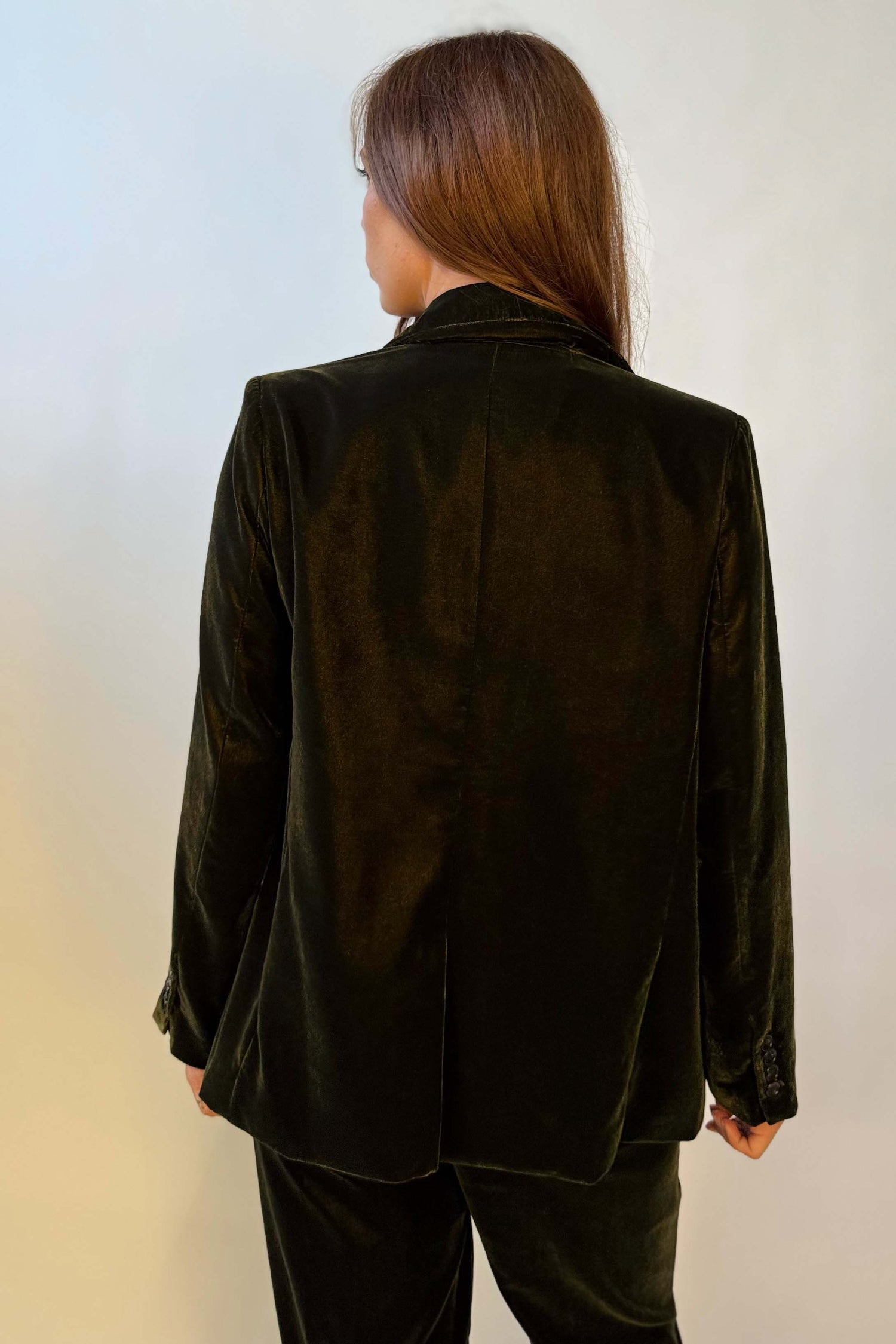 Blazer Velluto Liscio Monopetto