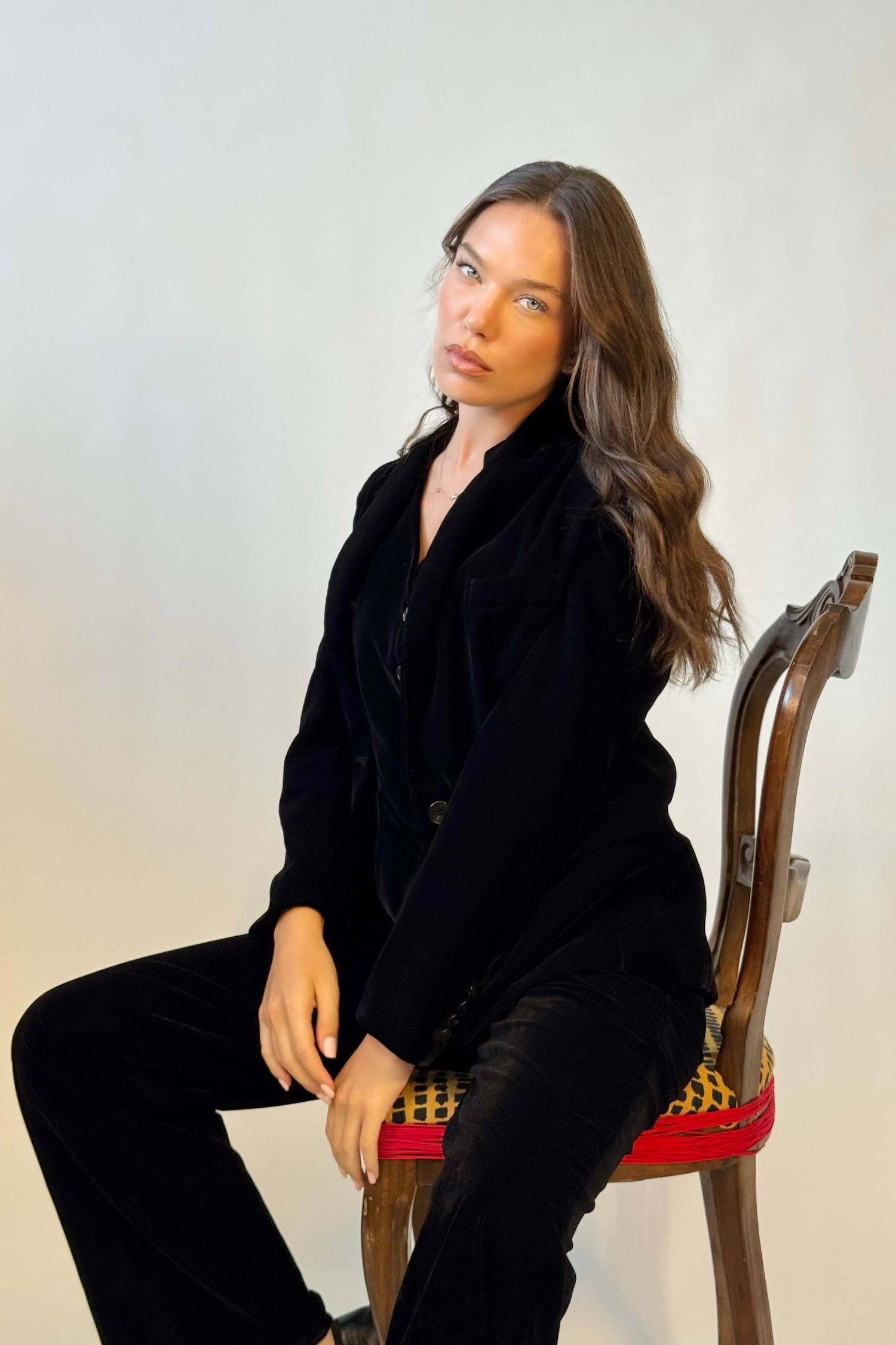 Blazer Velluto Liscio Monopetto