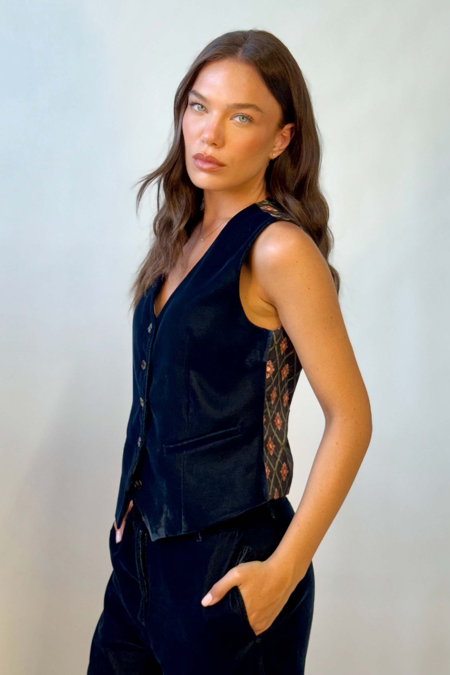 Gilet Velluto Liscio a Completo