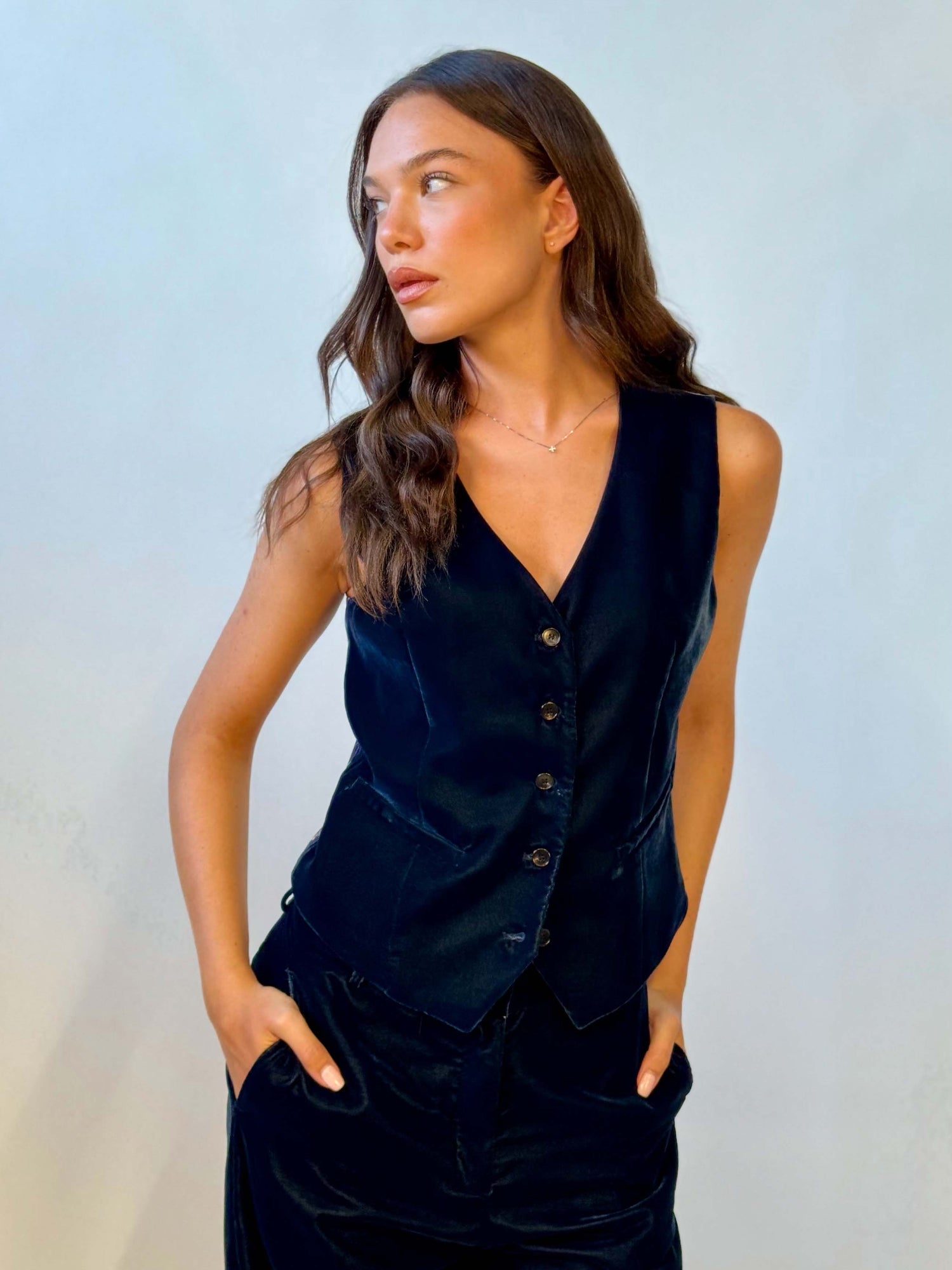 Gilet Velluto Liscio a Completo