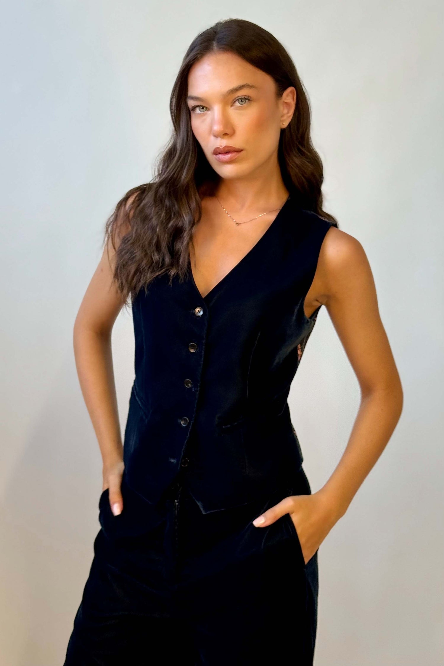 Gilet Velluto Liscio a Completo